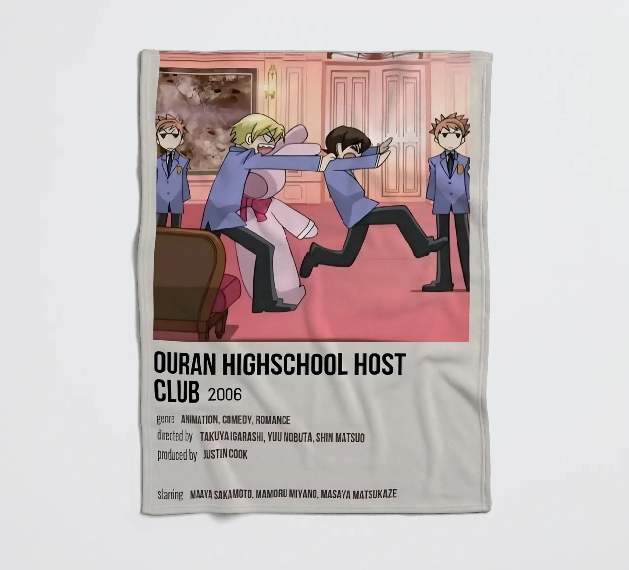 OURAN HIGHSCHOOL HOST  CLUB 2006 manta de franela de Totoya