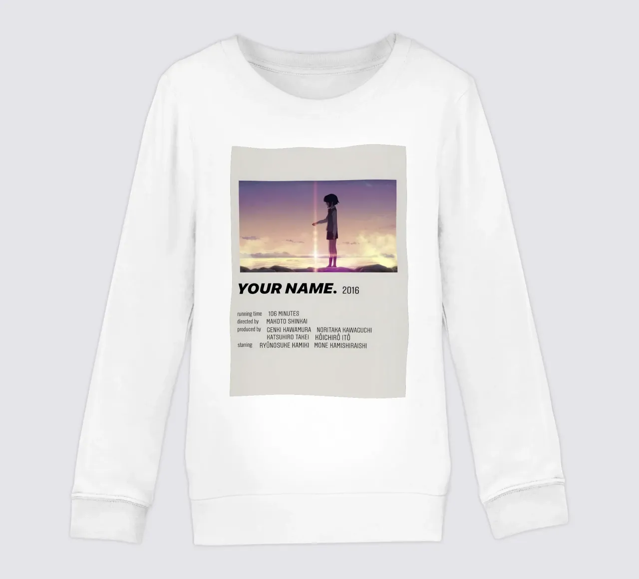 YOUR NAME.  2016 felpa bambino da Totoya