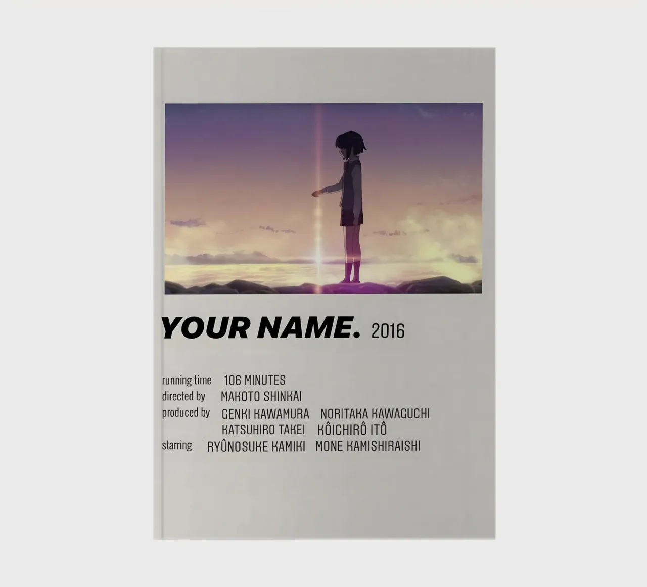 YOUR NAME.  2016 notebook by Totoya