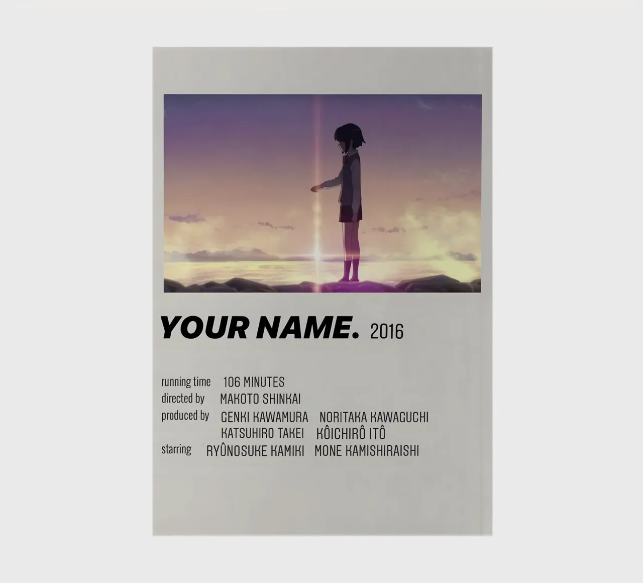 YOUR NAME.  2016 notebook by Totoya