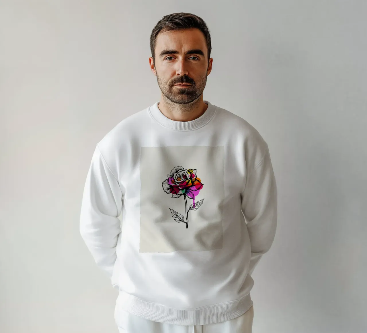 Ink & Petals: The Abstract Rose sudadera de Indigo Rain