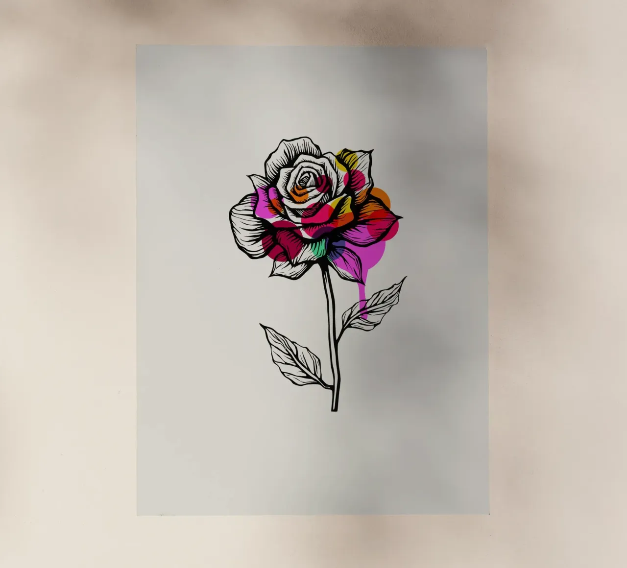 Ink & Petals: The Abstract Rose pellicola backlit da Indigo Rain