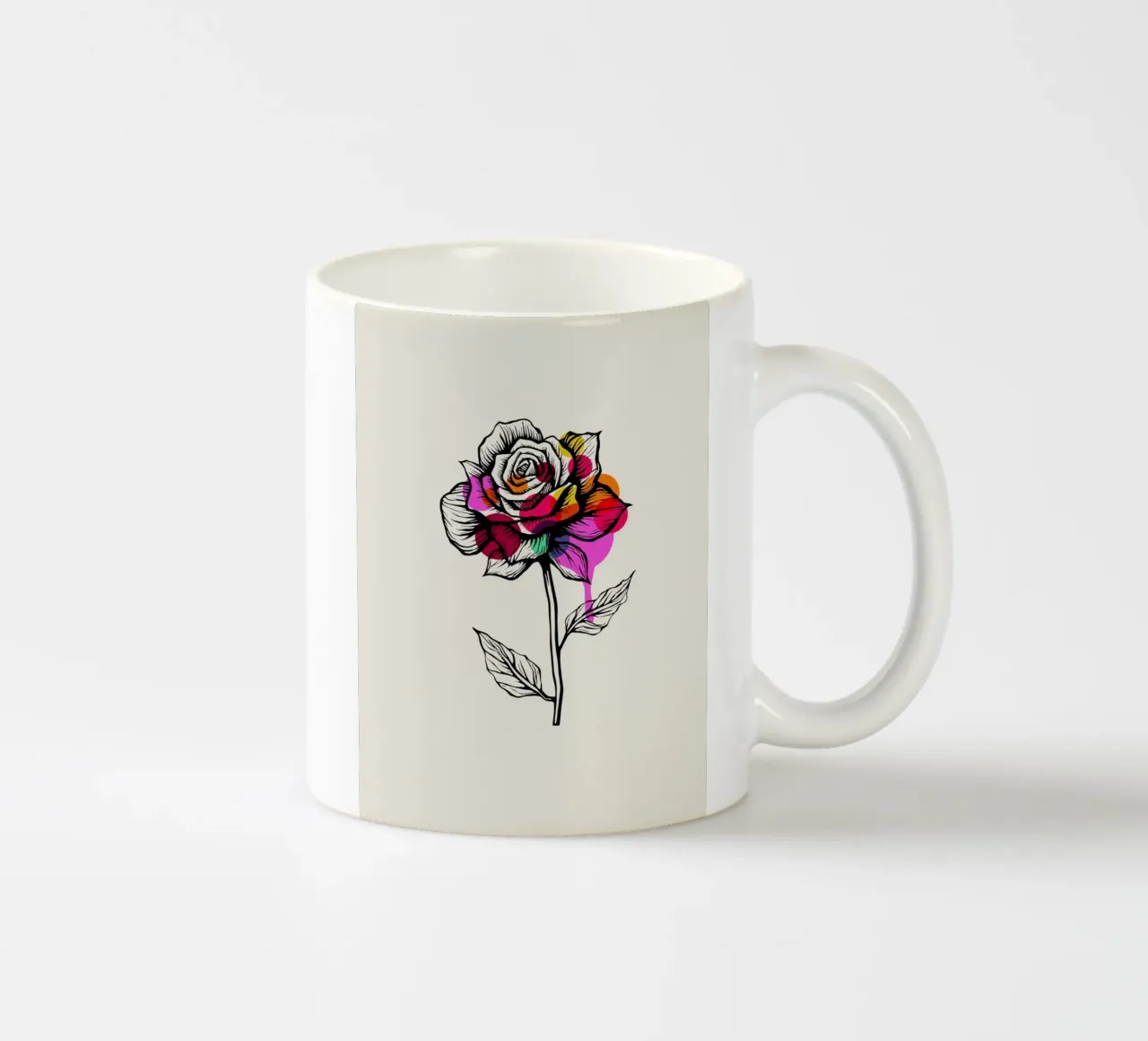 Ink & Petals: The Abstract Rose tazza in ceramica da Indigo Rain