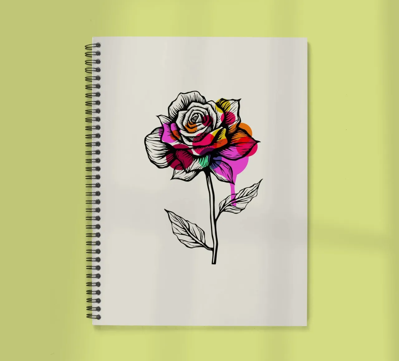 Ink & Petals: The Abstract Rose spiral notebook by Indigo Rain
