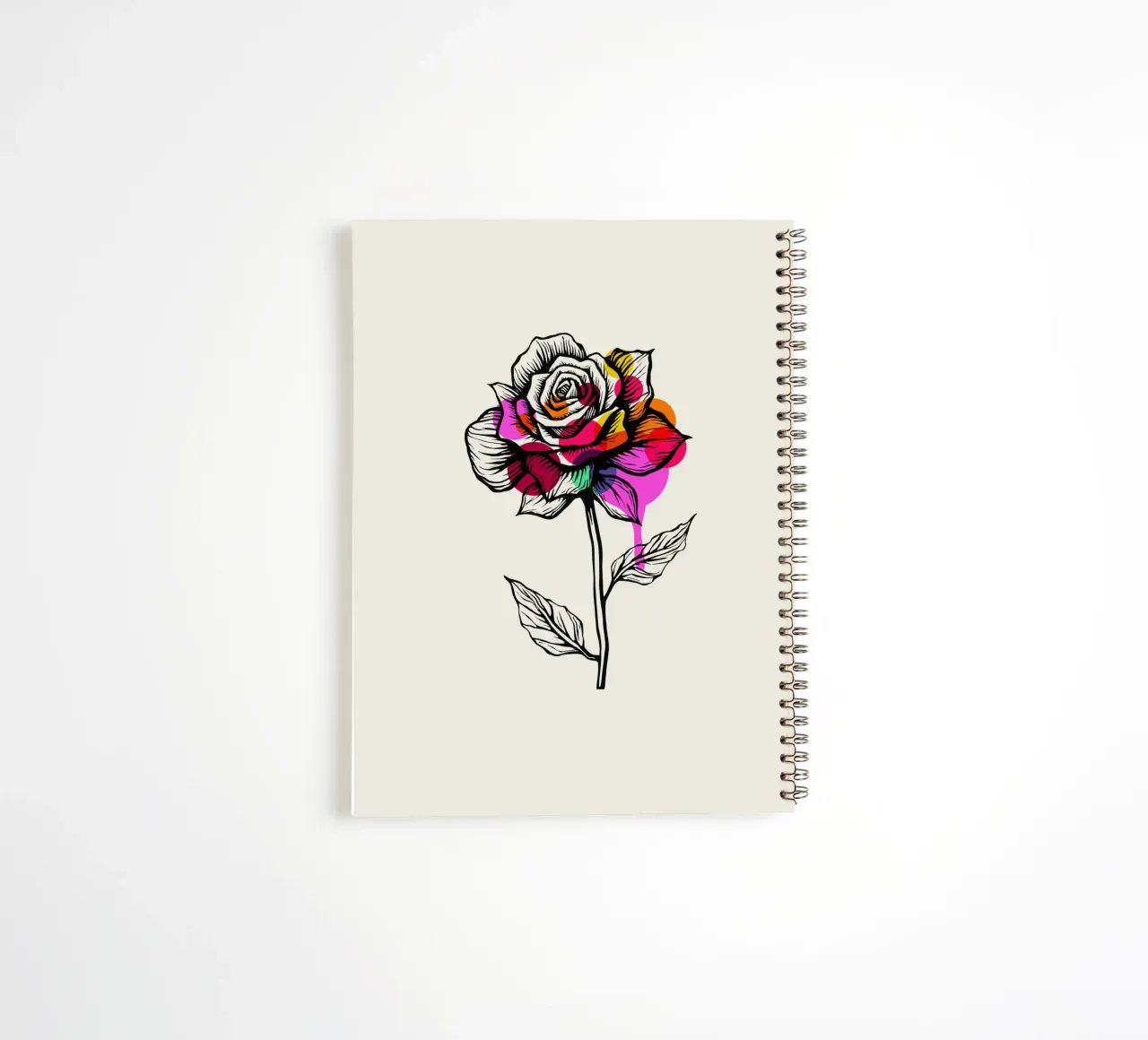 Ink & Petals: The Abstract Rose spiral notebook by Indigo Rain