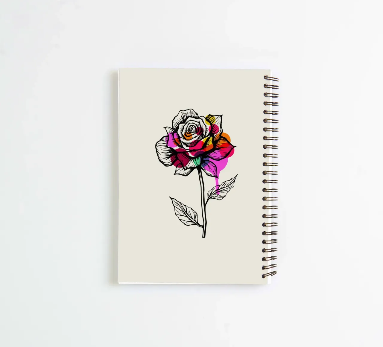 Ink & Petals: The Abstract Rose spiral notebook by Indigo Rain
