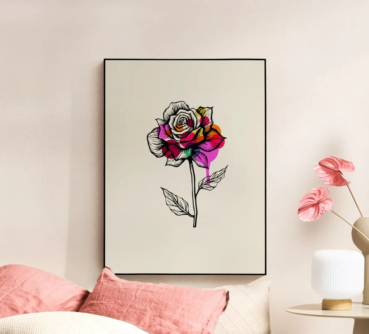 Ink & Petals: The Abstract Rose plexiglass da Indigo Rain