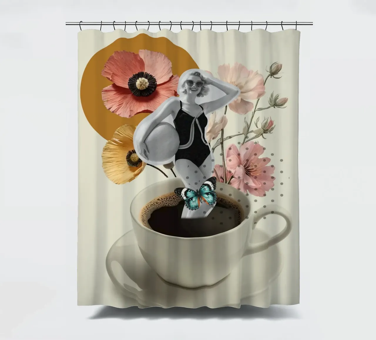 The Swimmer in My Cup tenda da doccia da Indigo Rain