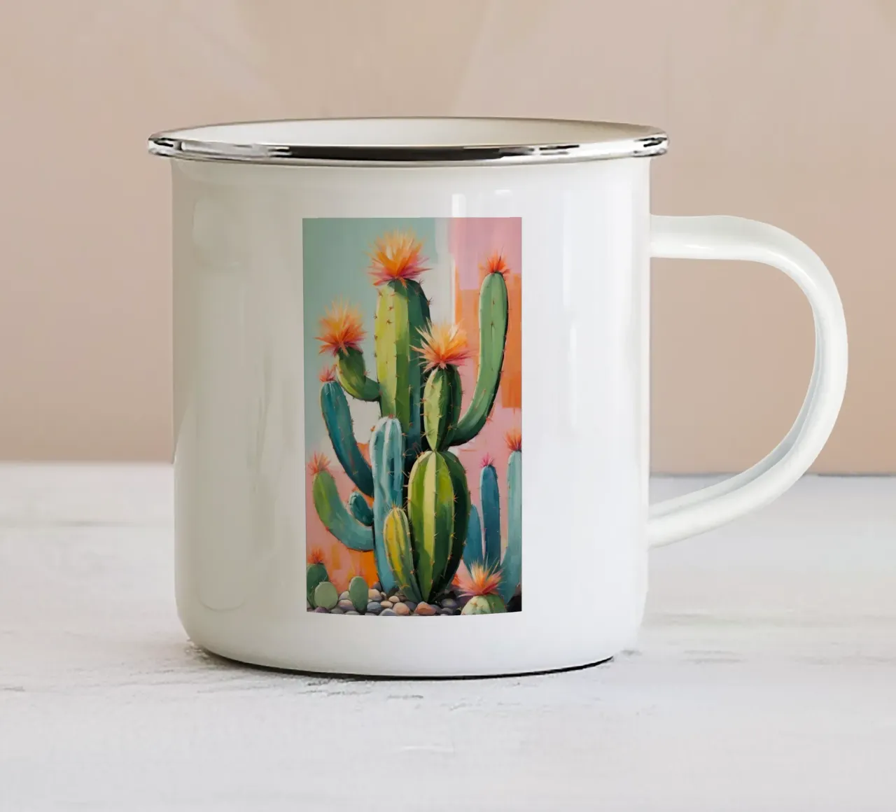Sunset Cactus Garden tazza in smalto da Indigo Rain
