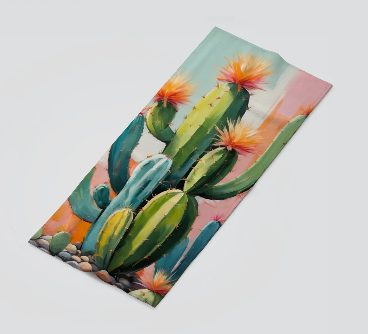 Sunset Cactus Garden beach towel by Indigo Rain