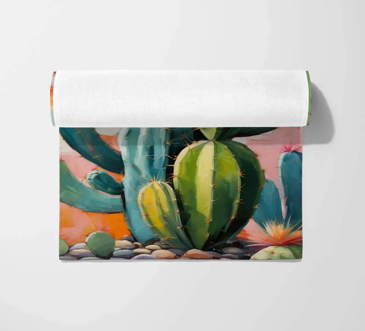 Sunset Cactus Garden beach towel by Indigo Rain