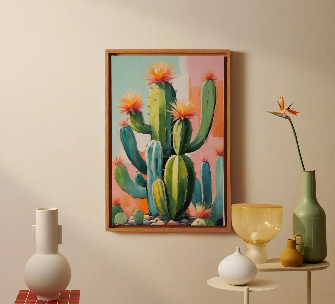 Sunset Cactus Garden Leinwand von Indigo Rain