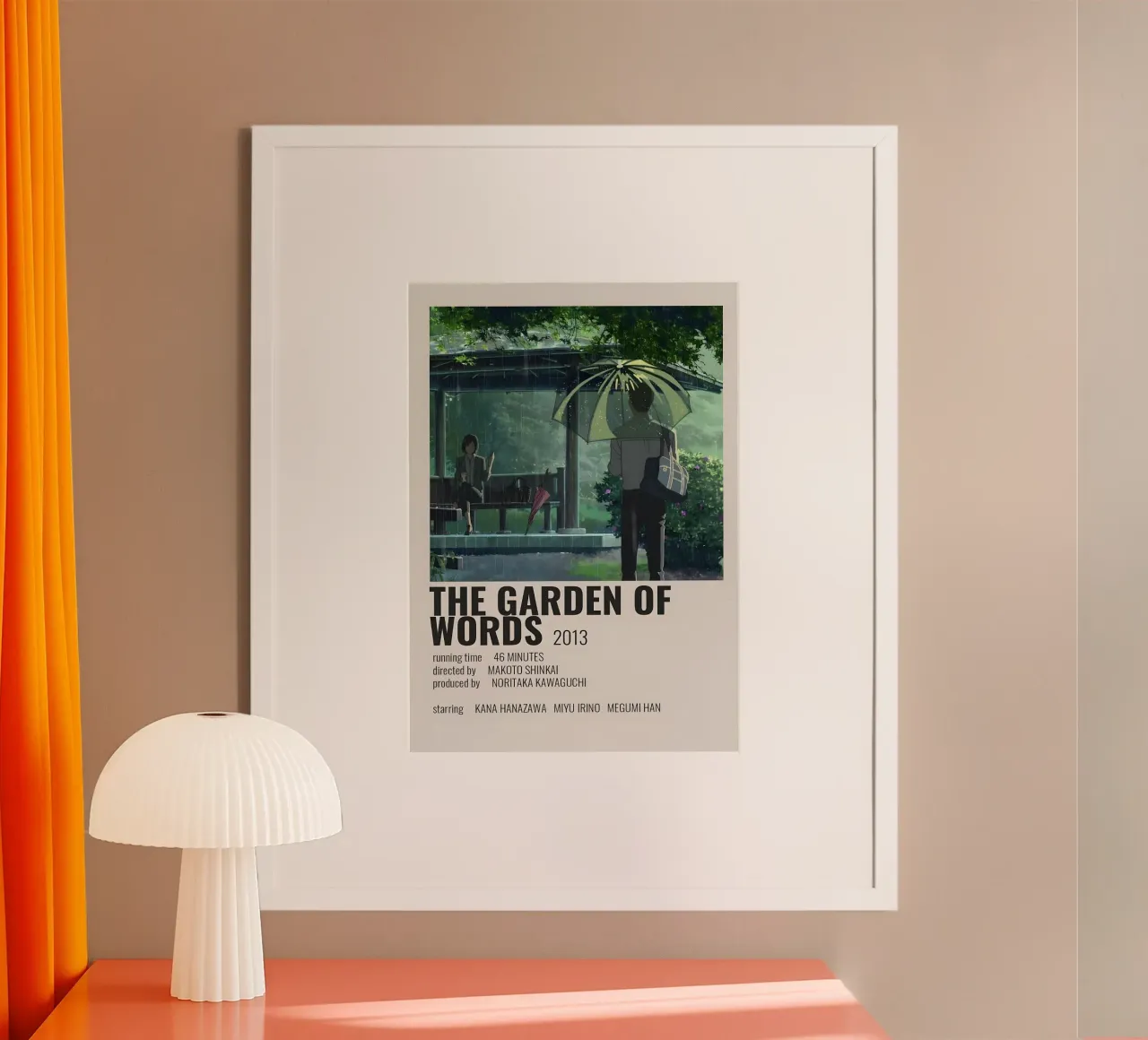THE GARDEN OF WORD'S 2013 poster con telaio in alluminio da Totoya