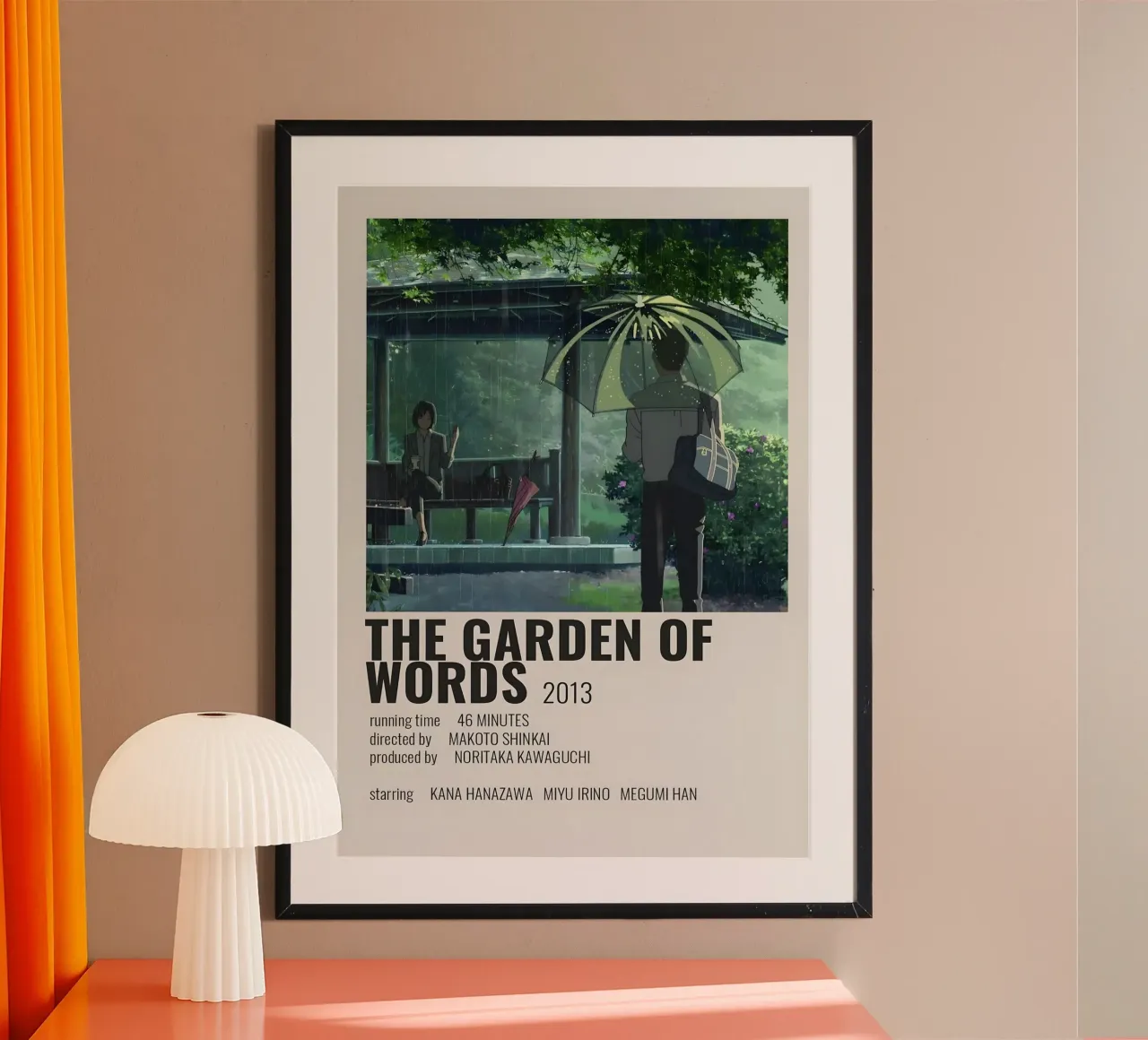 THE GARDEN OF WORD'S 2013 poster con telaio in alluminio da Totoya