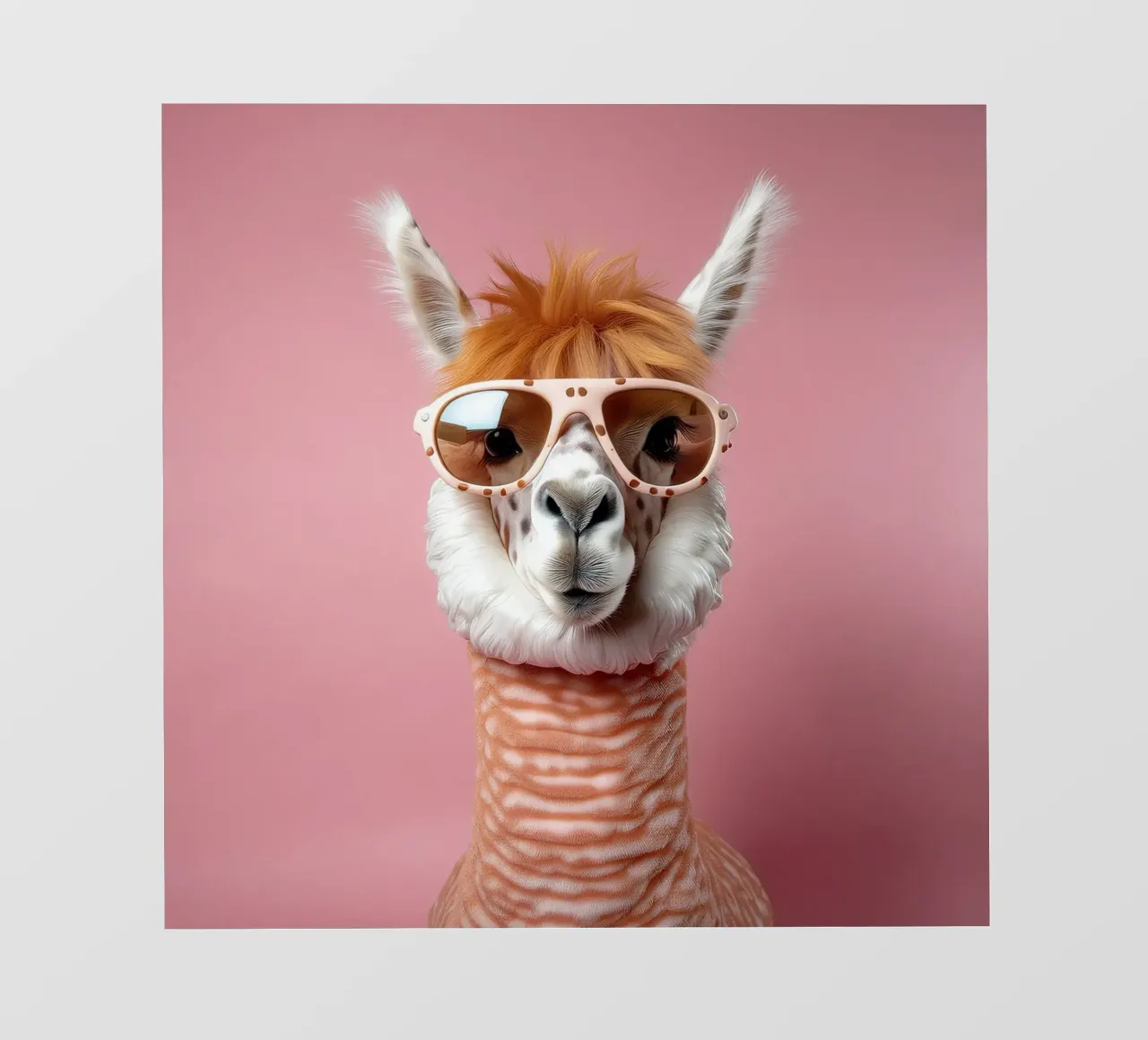 Alpaca cool con occhiali da sole rétro - Ritratto di animale divertente telo in pvc da FlexiDesignsByK