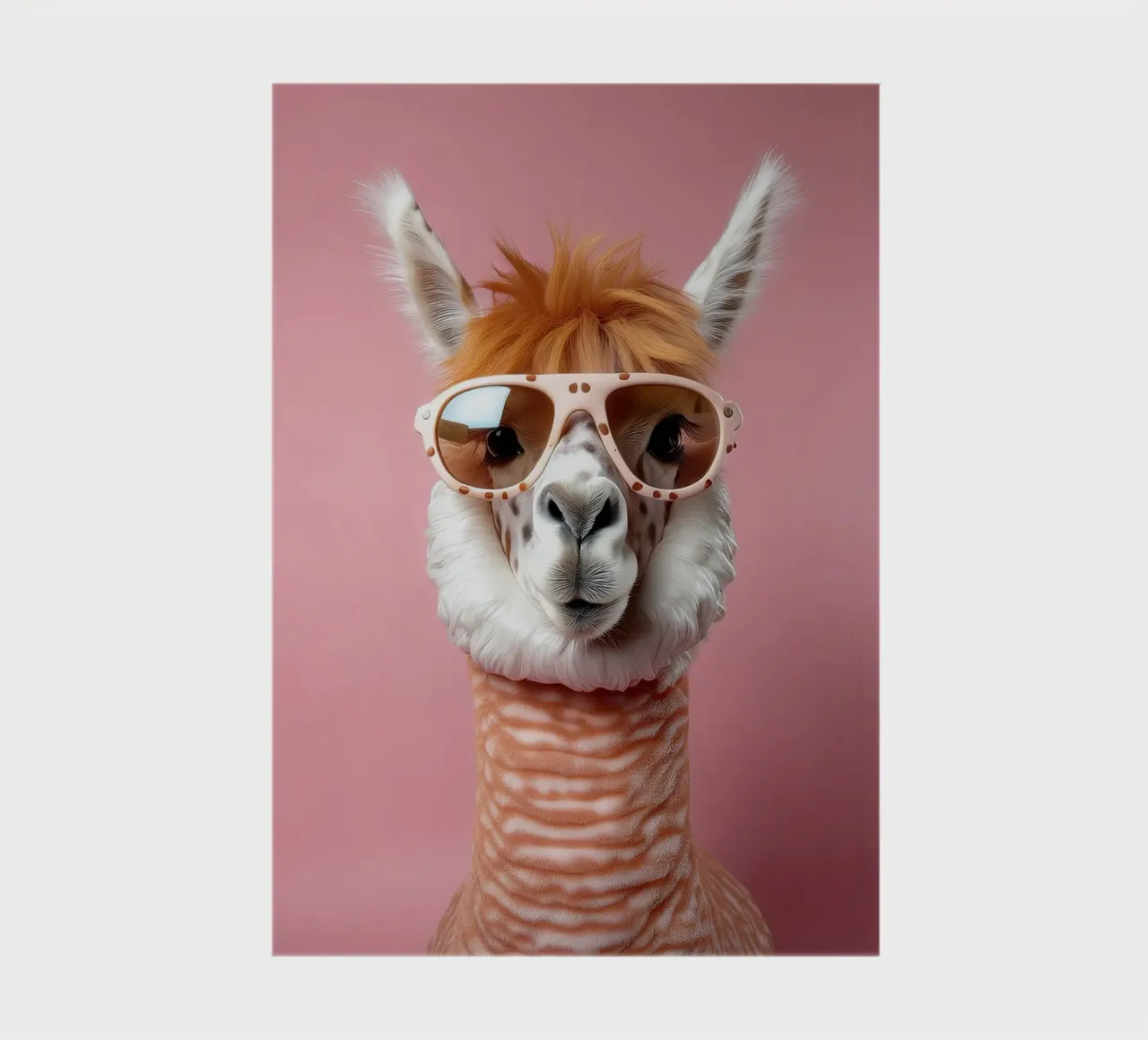 Cool Alpaca in Retro Sunglasses – Funny Animal Portrait notebook by FlexiDesignsByK
