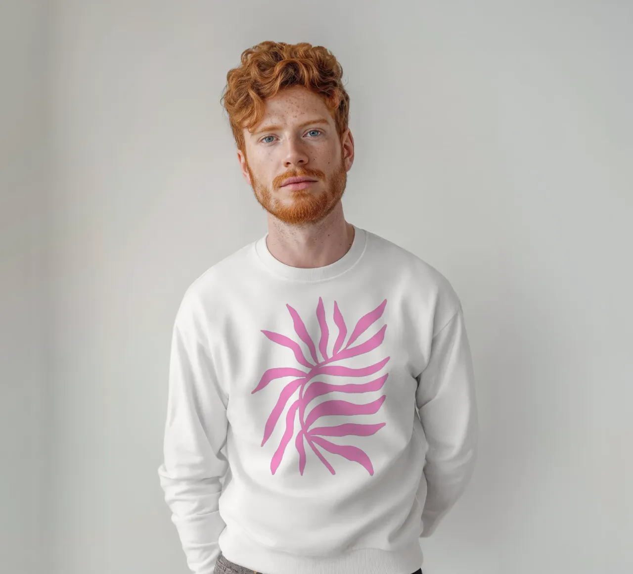 Pink Silhouette Textured Branch 2 sweatshirt by Wackapacka