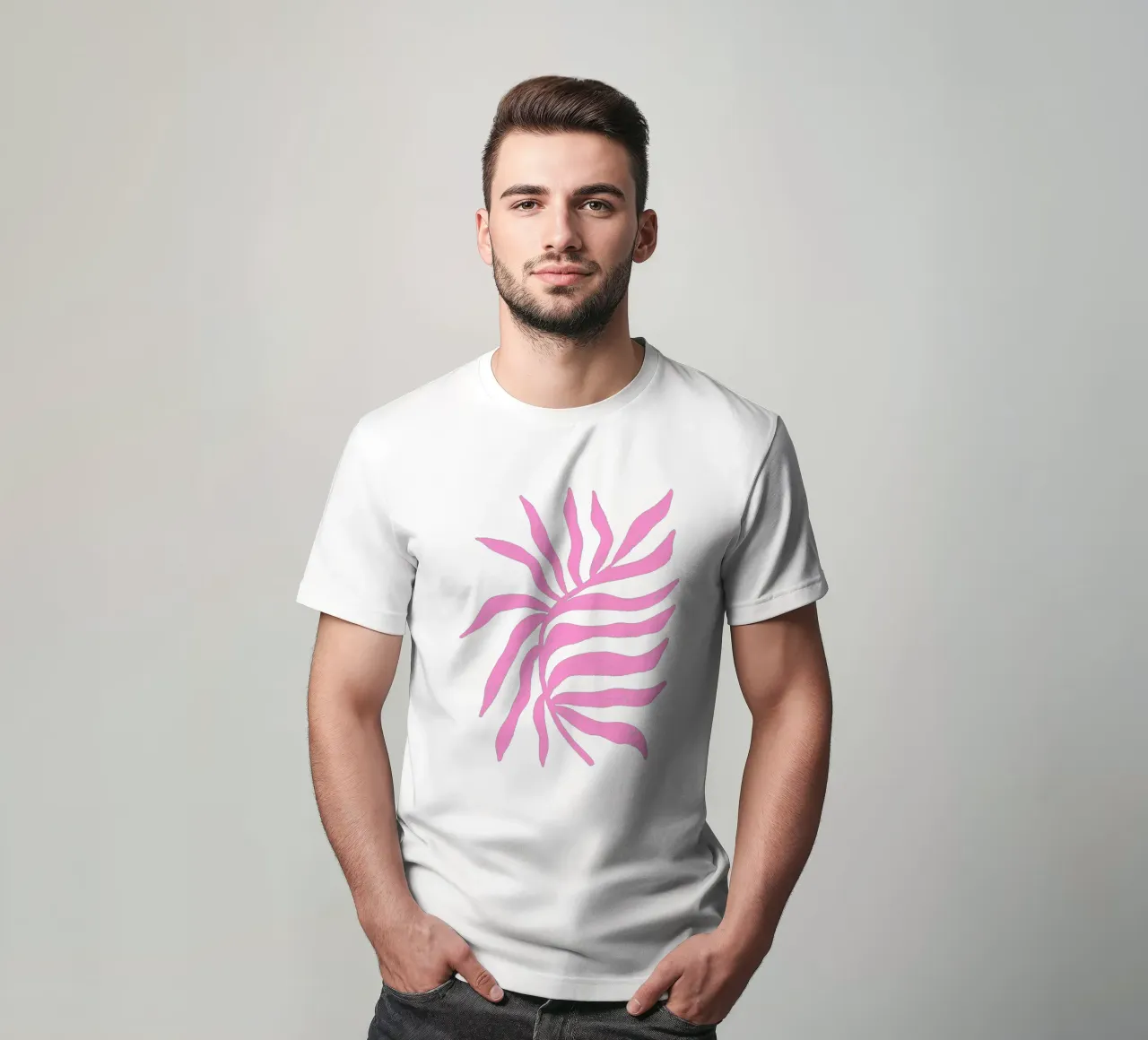 Rosa Silhouette Texturierter Zweig 2 T-Shirt von Wackapacka