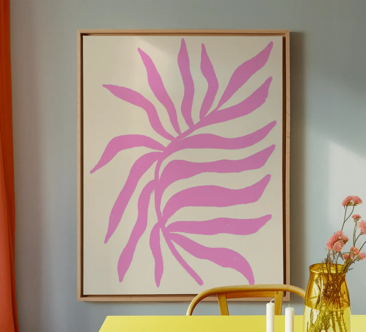 Pink Silhouette Textured Branch 2 canvas by Wackapacka