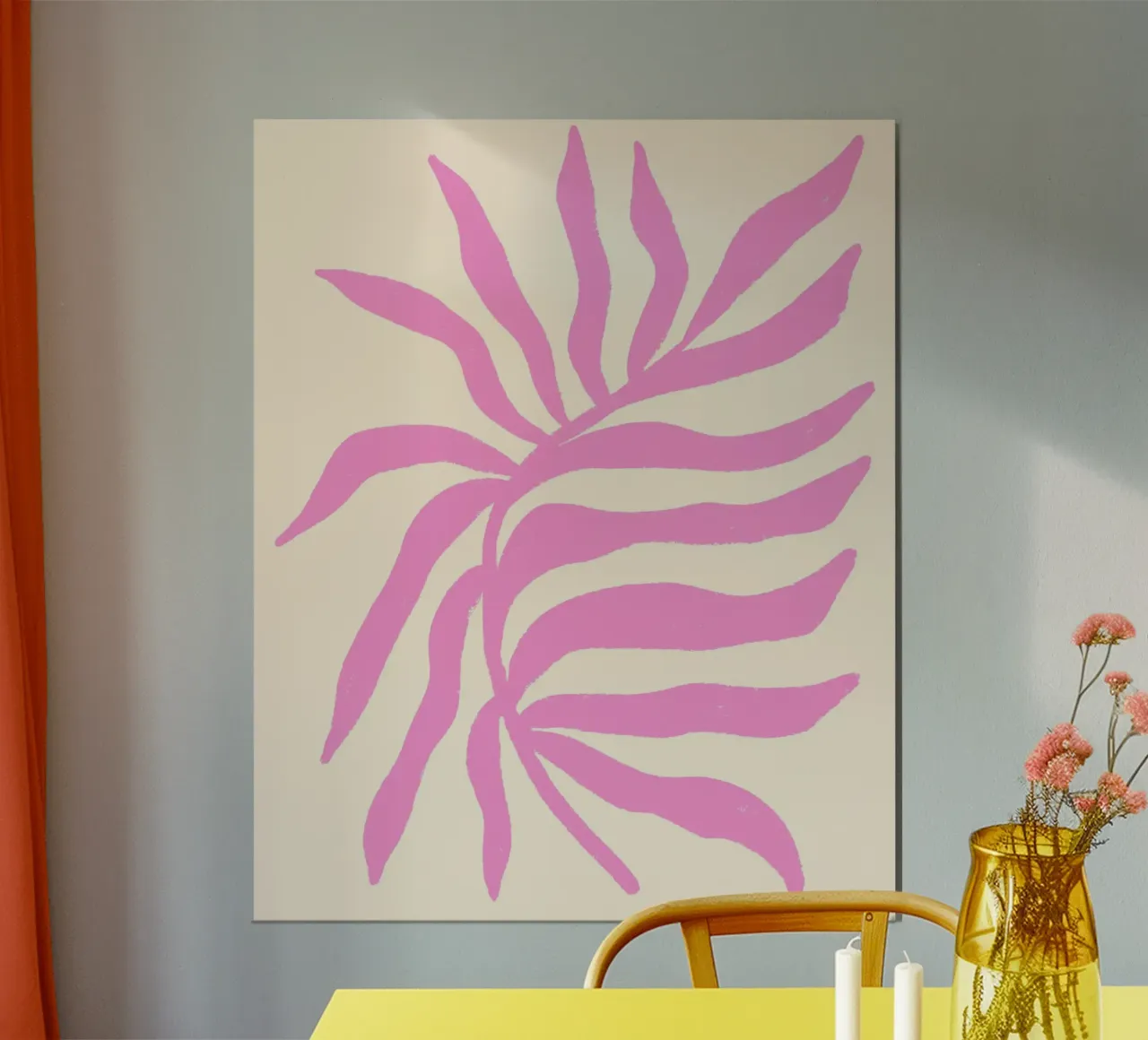 Silhouette rosa Ramo strutturato 2 poster con telaio in plastica da Wackapacka