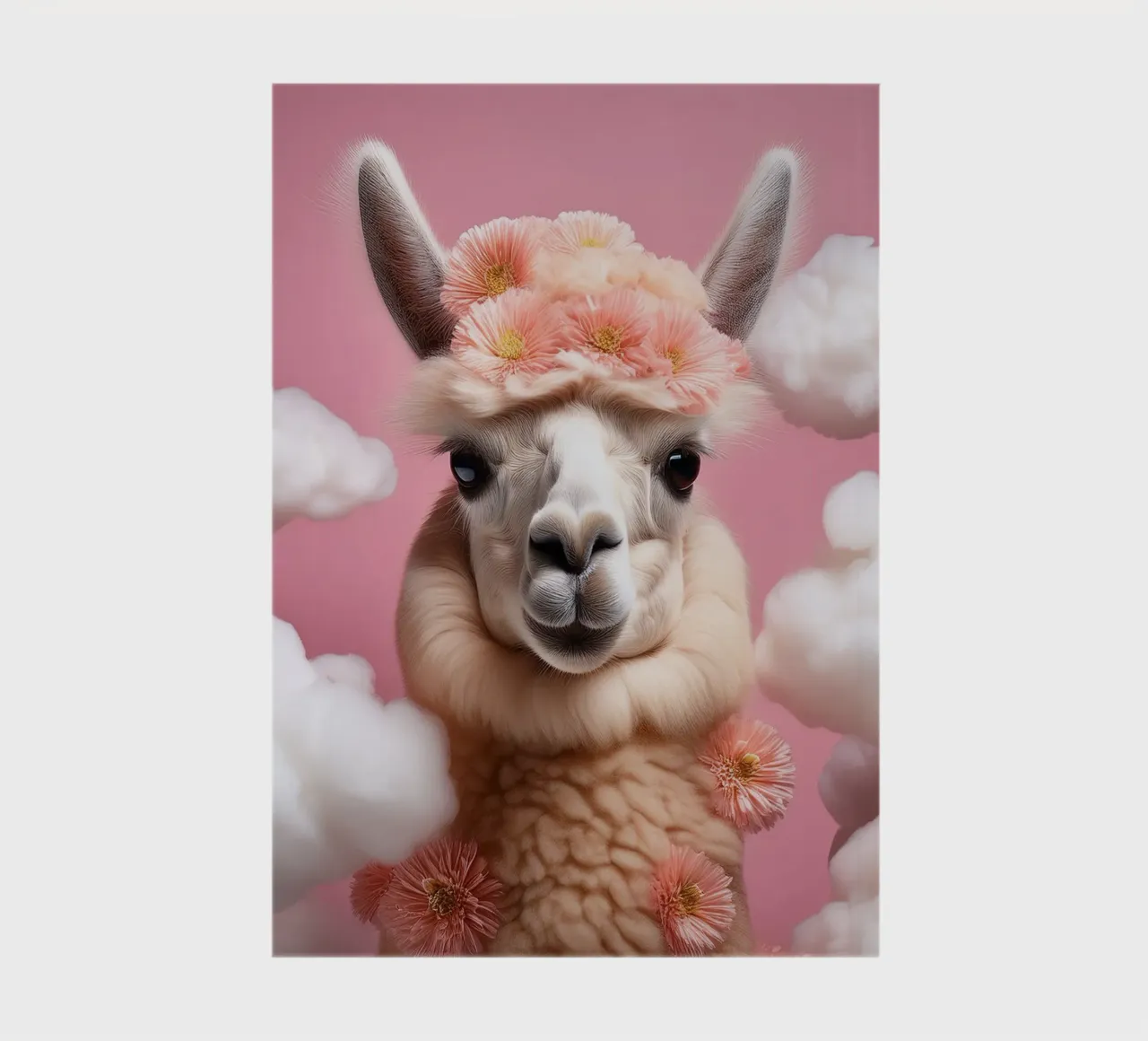 Flower-Crowned Llama in a Dreamy Cloudscape – Boho Animal notebook by FlexiDesignsByK