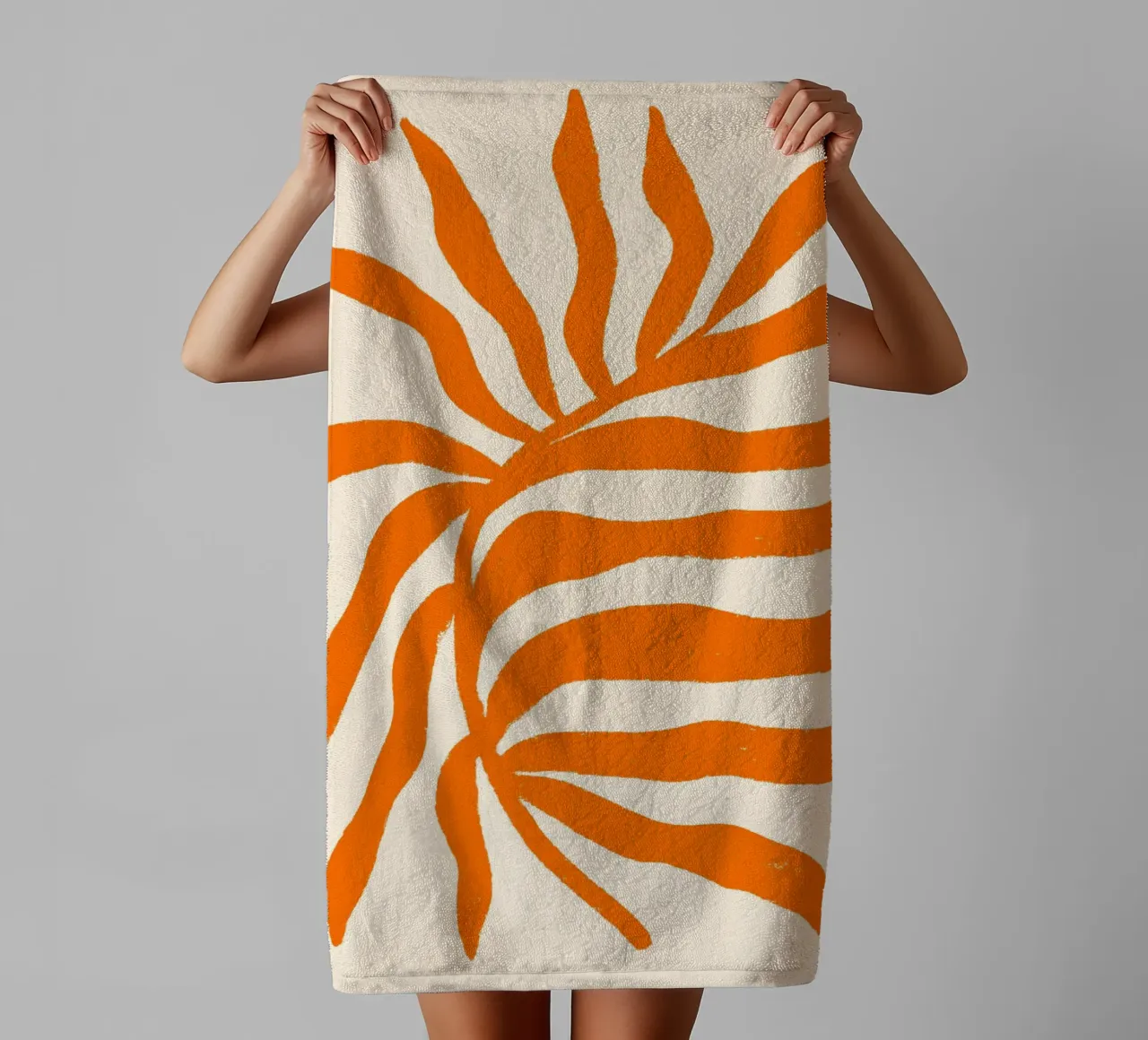 Orange Silhouette Strukturierter Zweig 2 Handtuch von Wackapacka