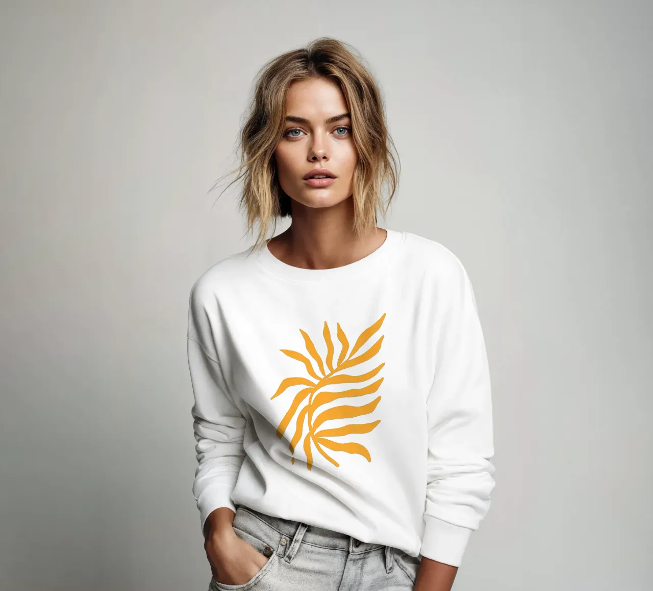 Silhouette jaune Branche texturée 2 sweat de Wackapacka
