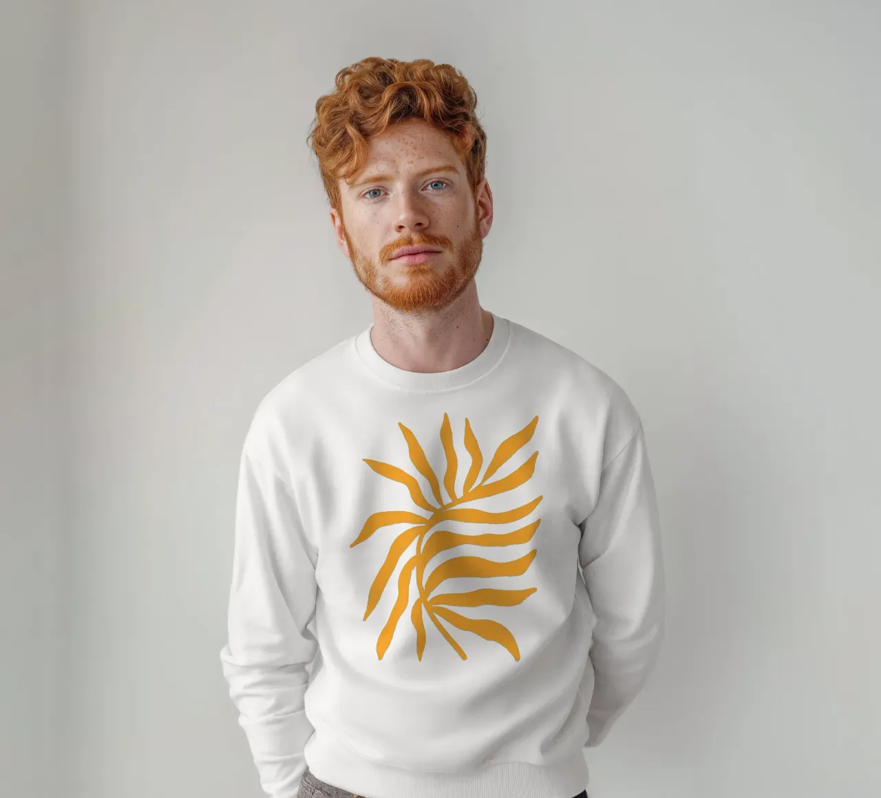 Silhouette jaune Branche texturée 2 sweat de Wackapacka
