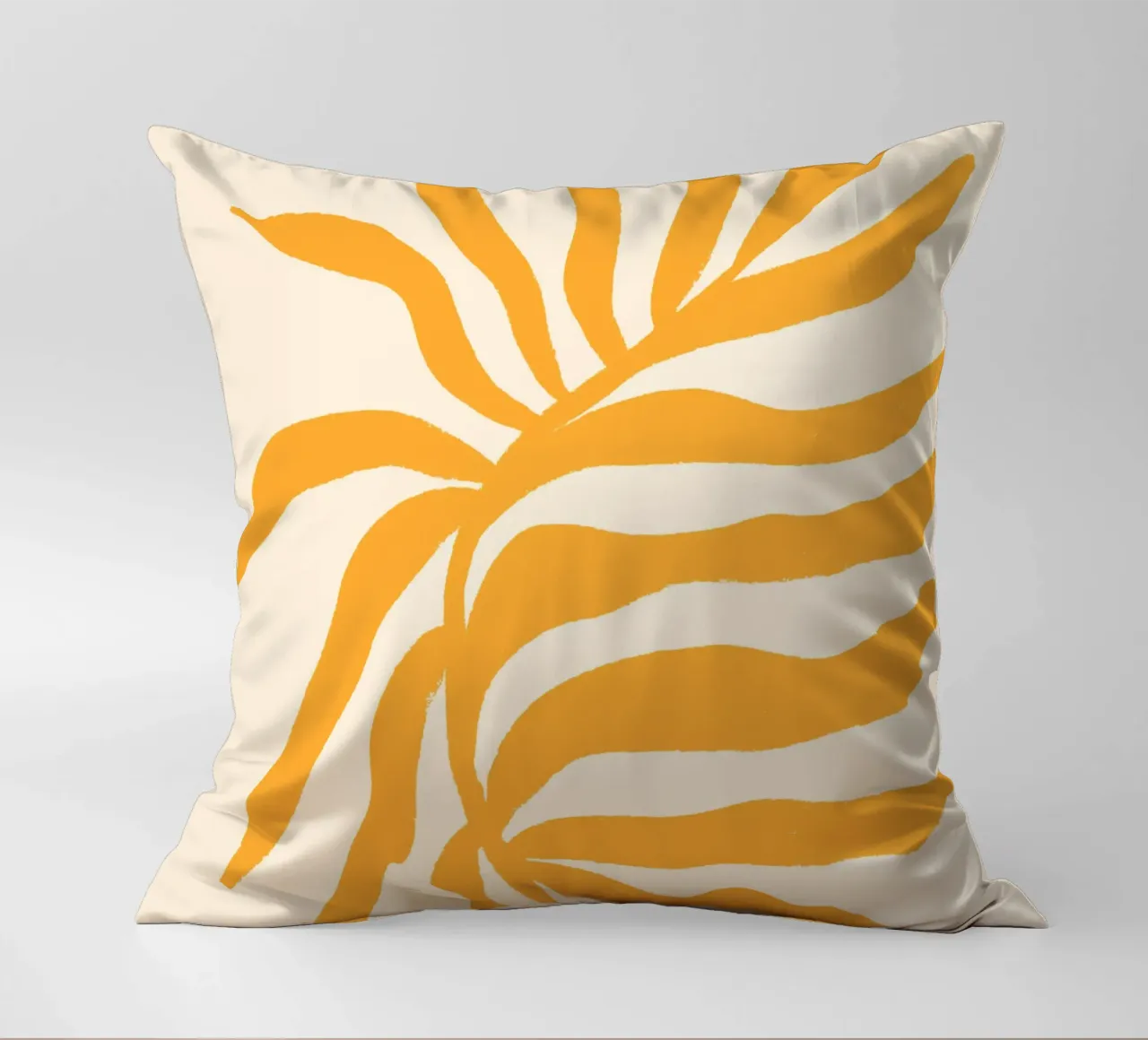 Yellow Silhouette Textured Branch 2 decorative cushion by Wackapacka