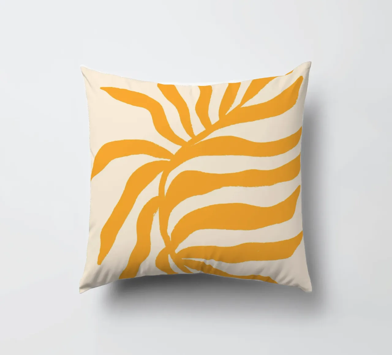 Yellow Silhouette Textured Branch 2 decorative cushion by Wackapacka