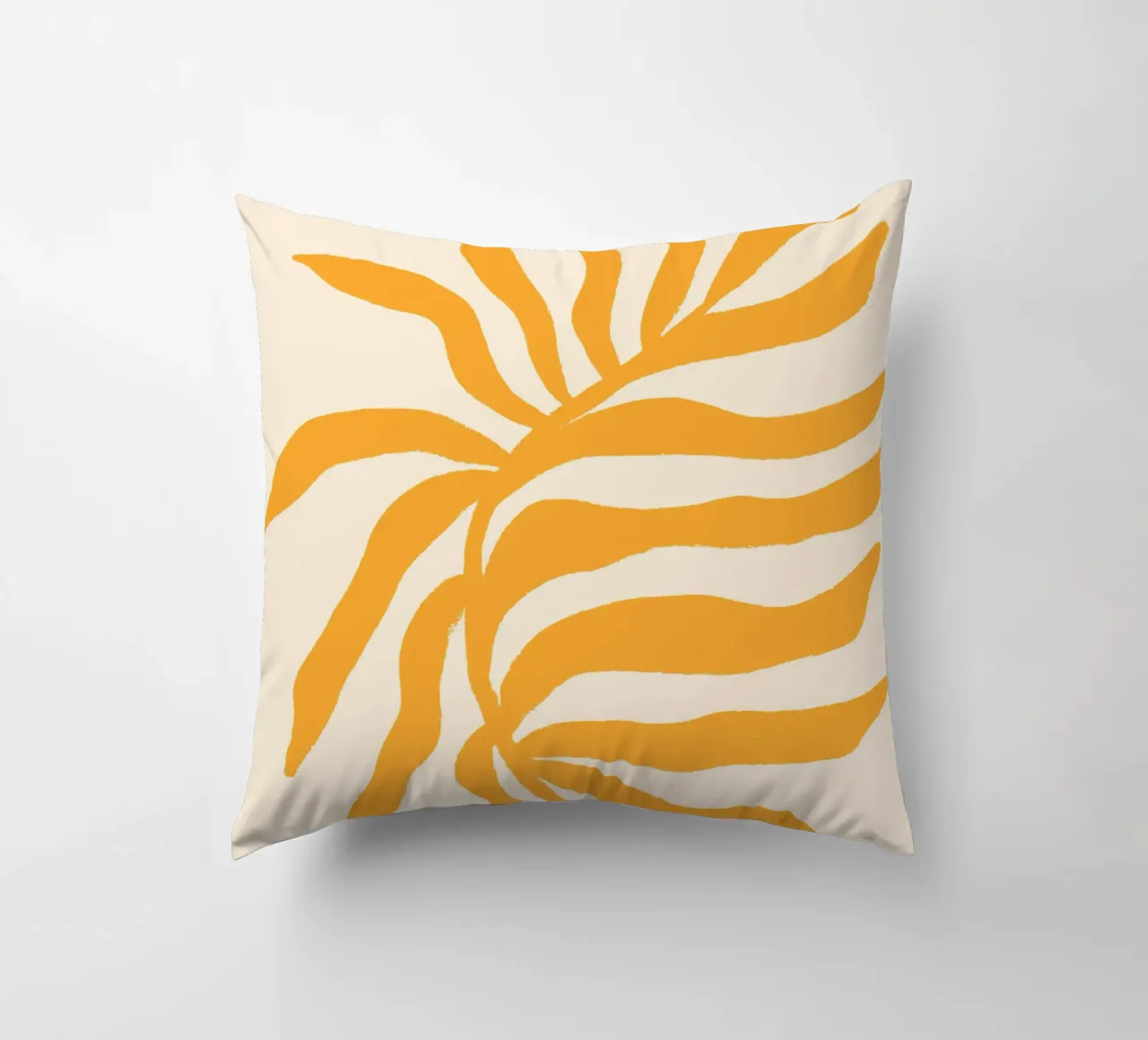 Yellow Silhouette Textured Branch 2 decorative cushion by Wackapacka