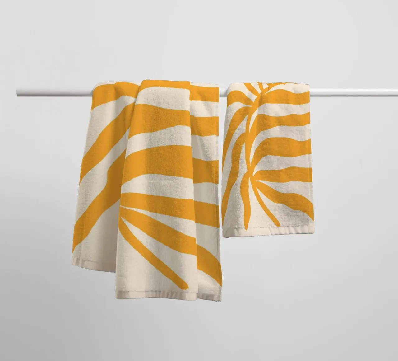 Silhouette jaune Branche texturée 2 serviette de bain de Wackapacka
