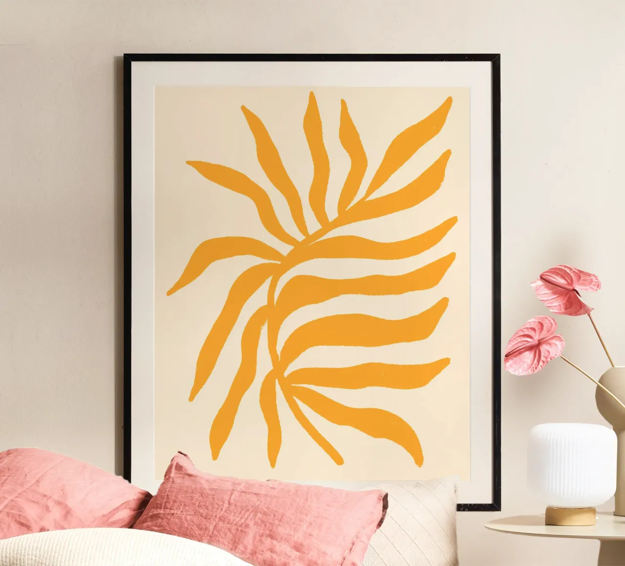 Silhouette jaune Branche texturée 2 poster de Wackapacka