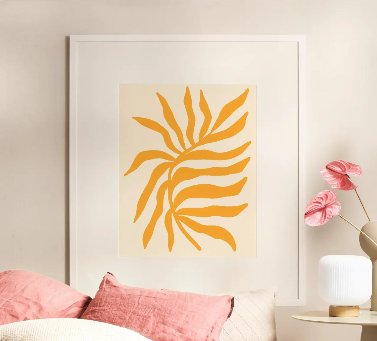 Silhouette jaune Branche texturée 2 poster de Wackapacka