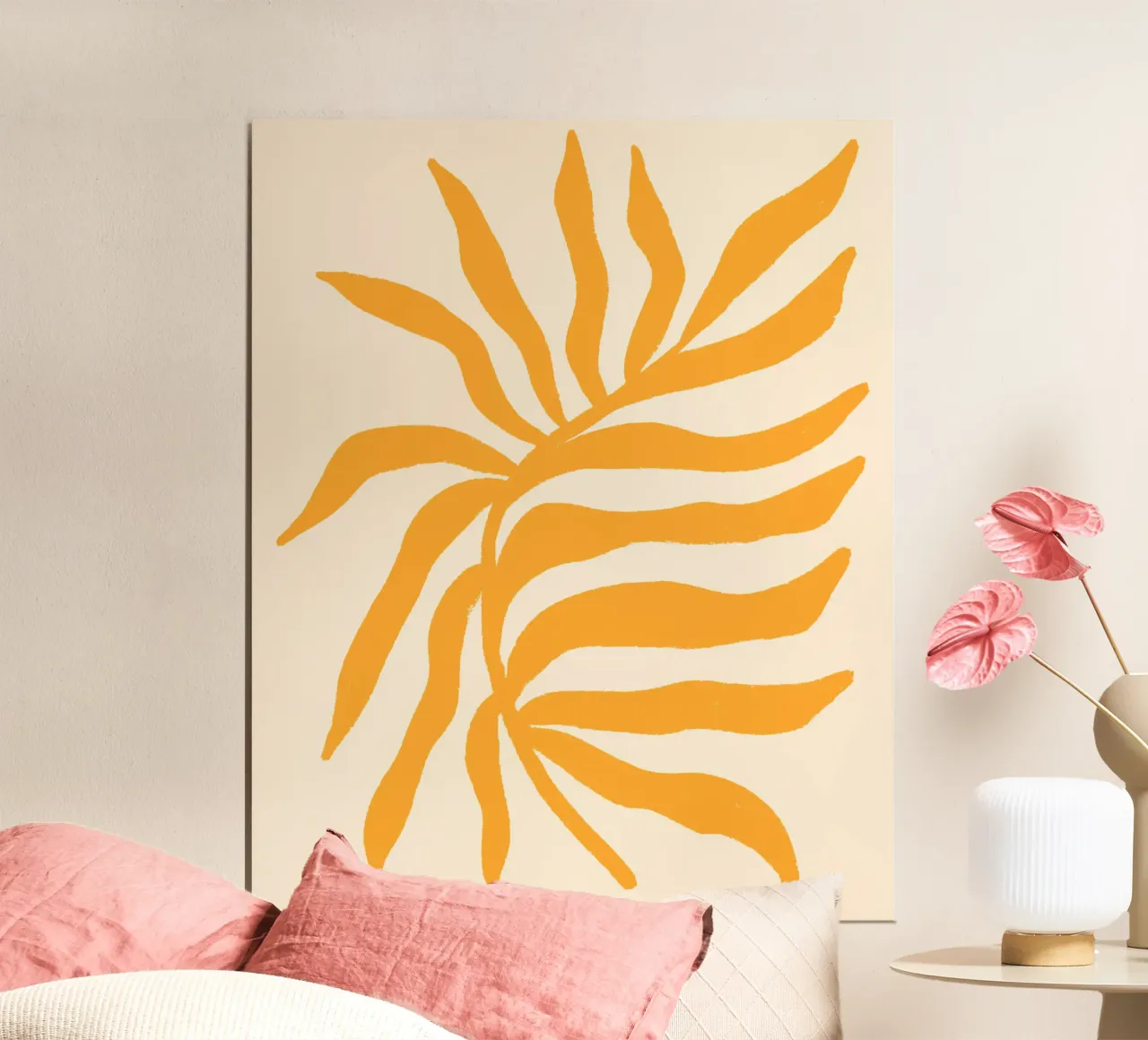 Silhouette jaune Branche texturée 2 poster de Wackapacka