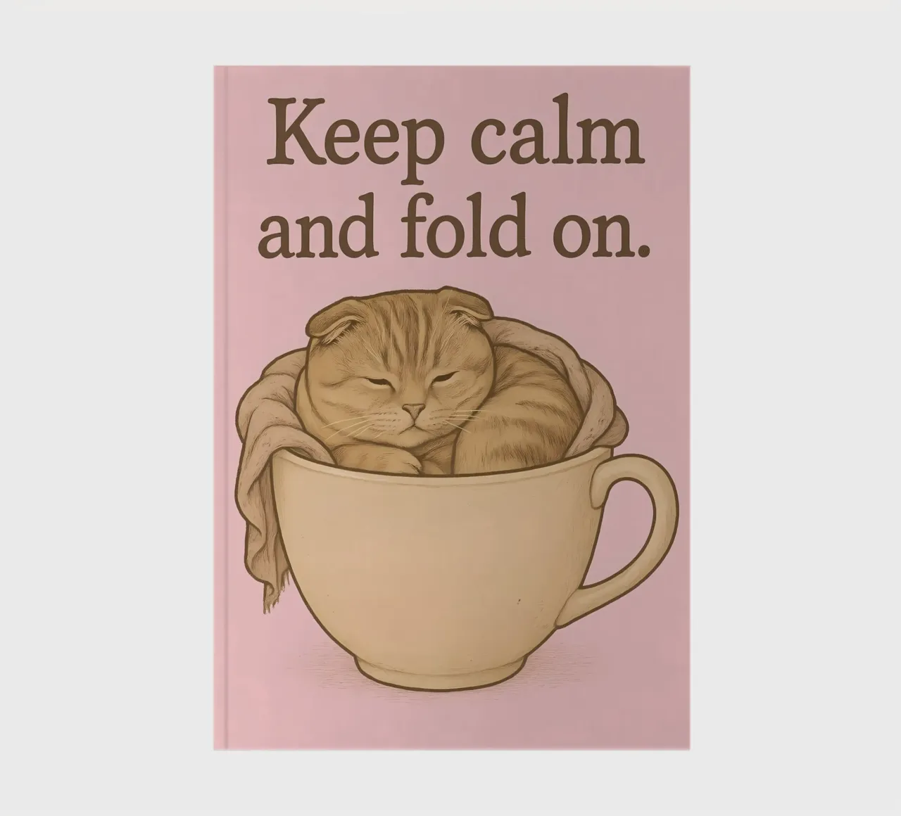 Funny Scottish Fold Cat Meme notebook by Funny Humor Art
