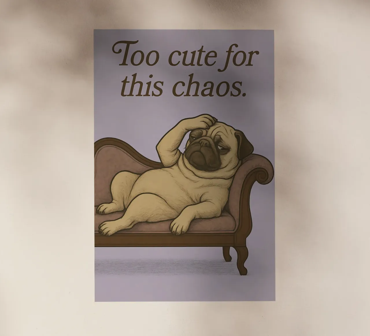 Funny Pug Meme pellicola backlit da Funny Humor Art