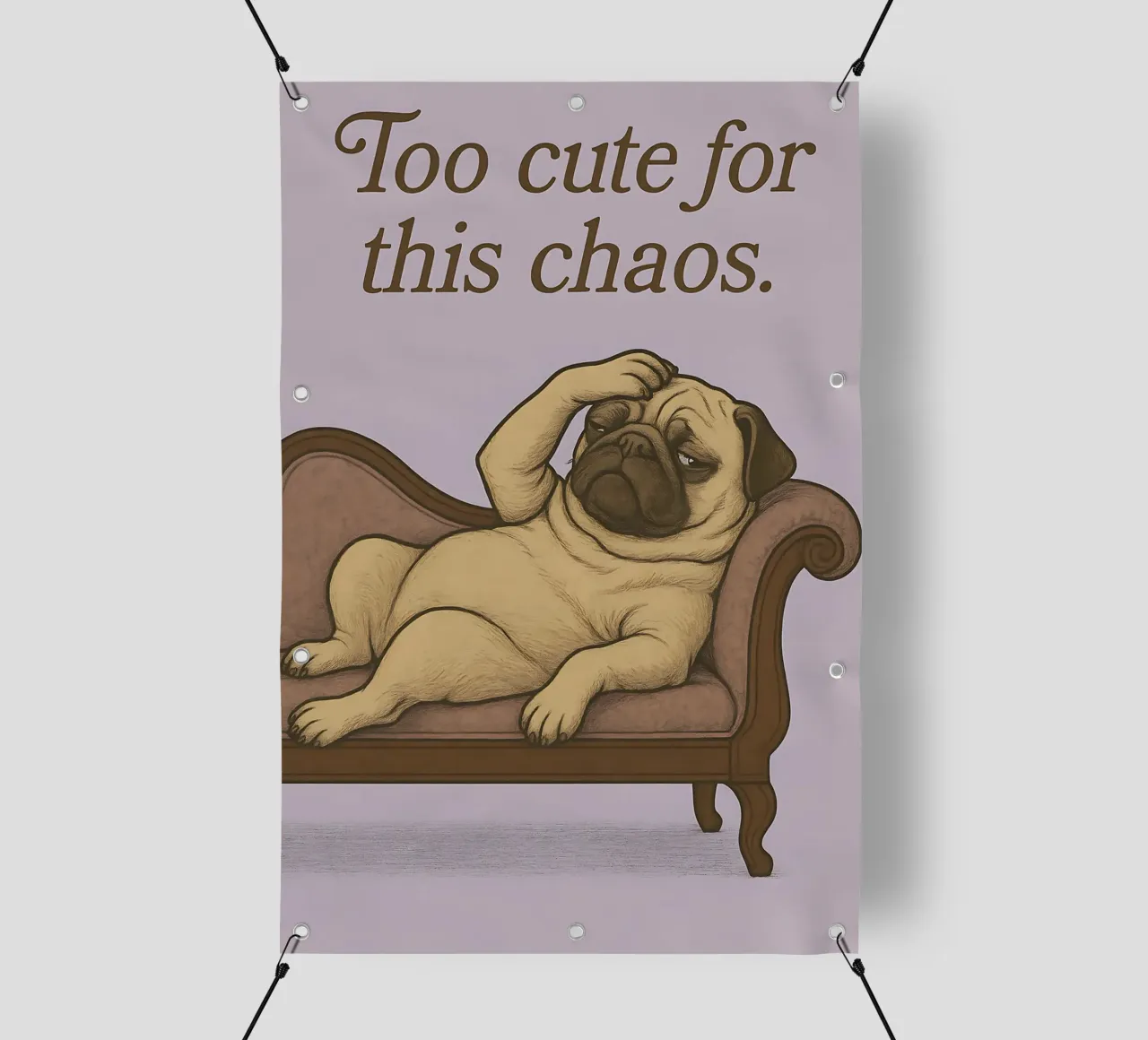 Funny Pug Meme telo in pvc da Funny Humor Art