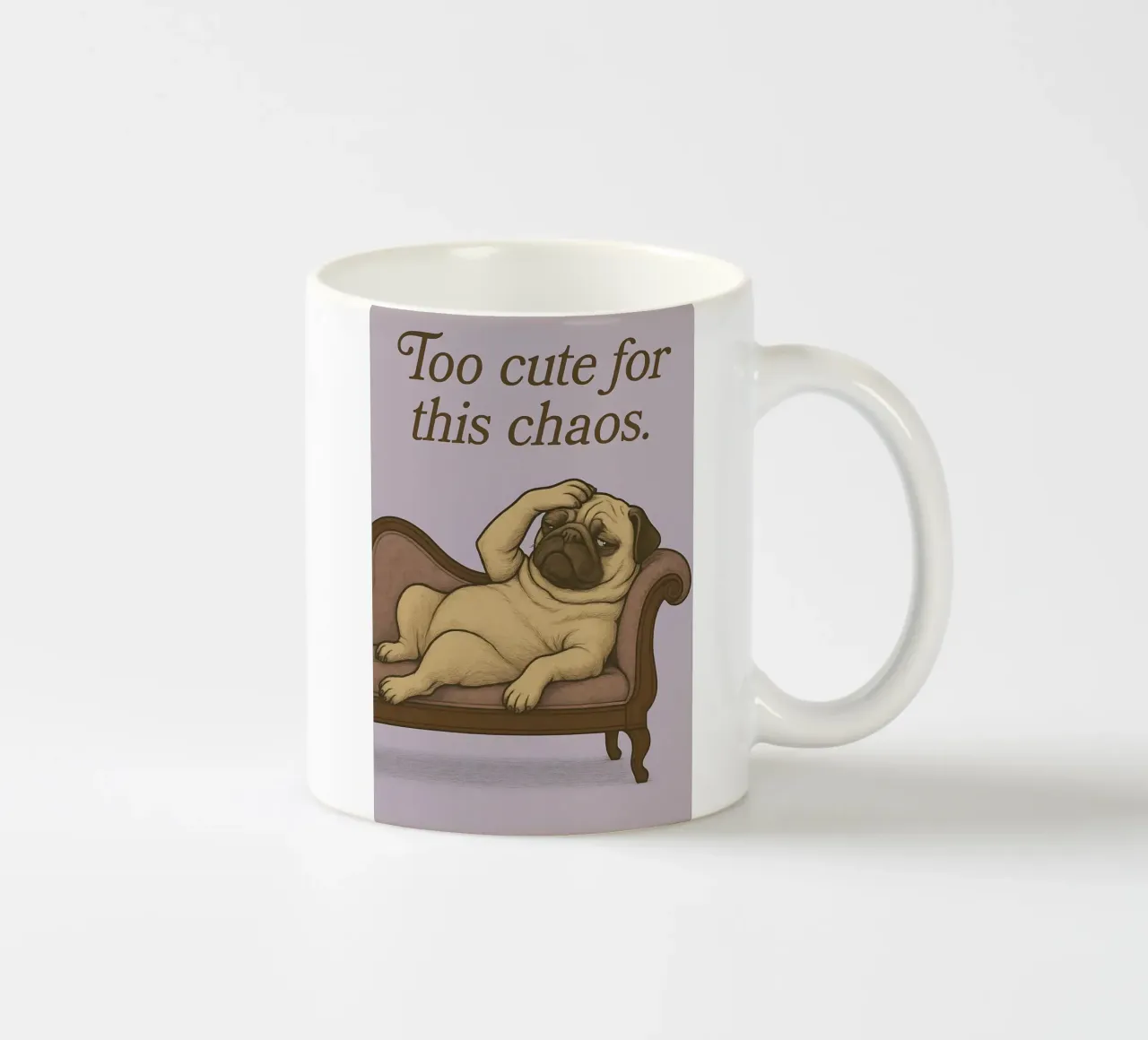 Funny Pug Meme tazza in ceramica da Funny Humor Art