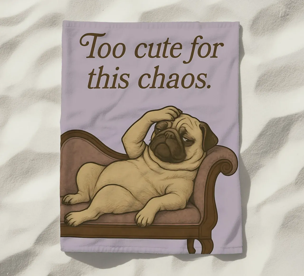Funny Pug Meme telo mare da Funny Humor Art