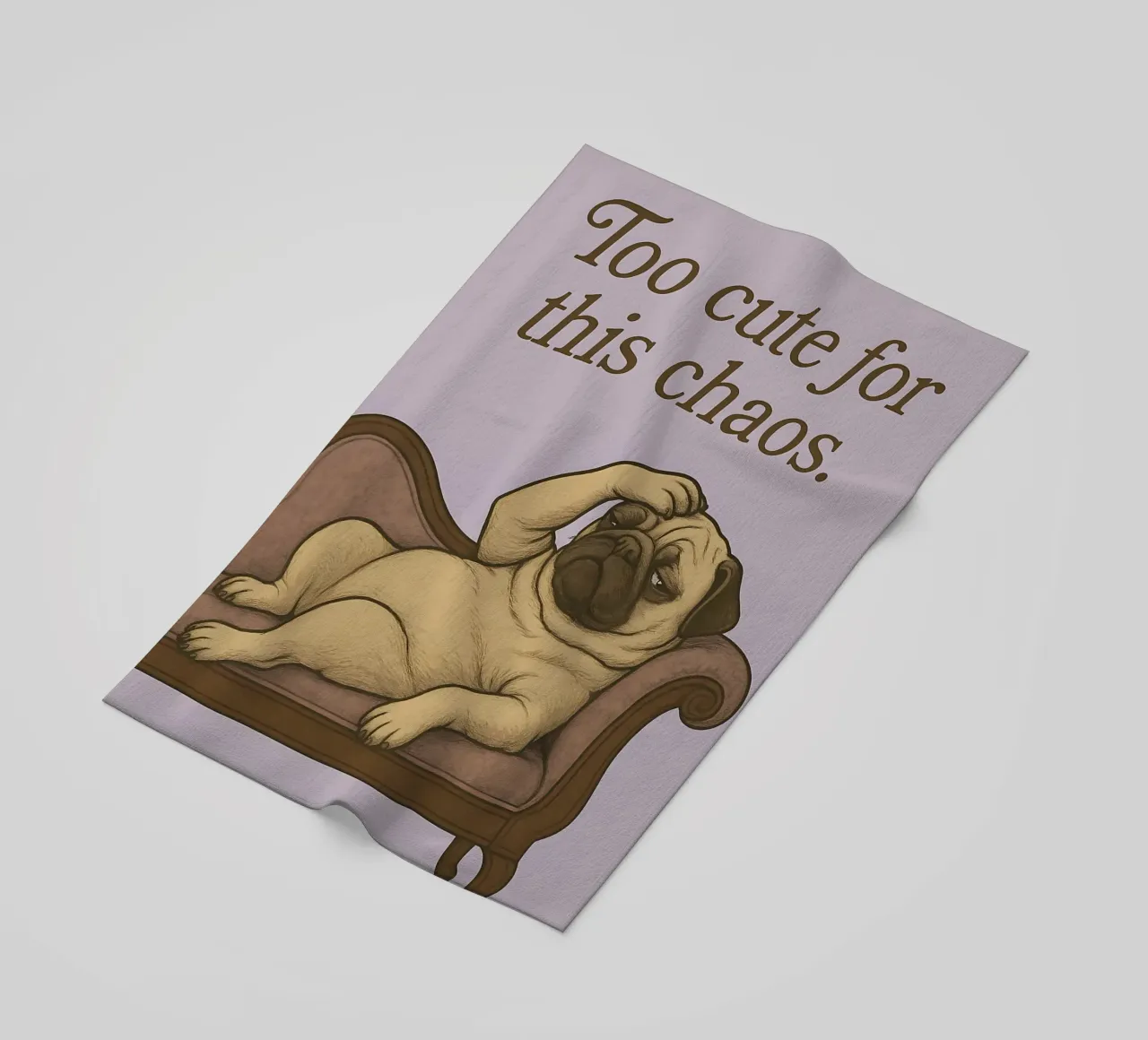 Funny Pug Meme telo mare da Funny Humor Art