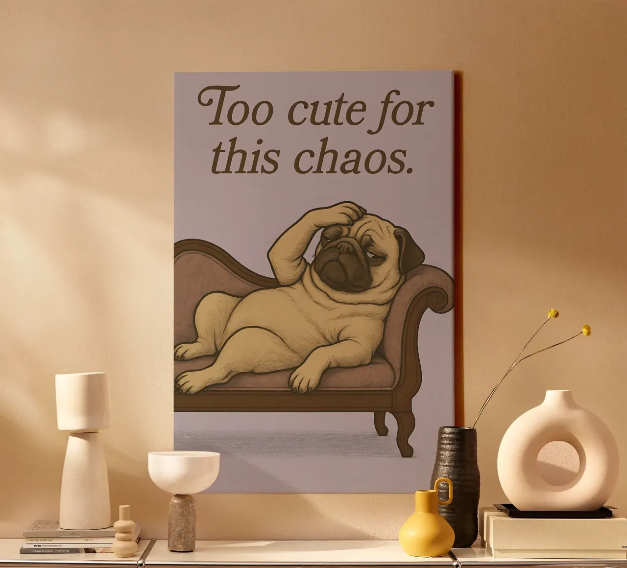 Funny Pug Meme tela con Cornice a cassetta da Funny Humor Art