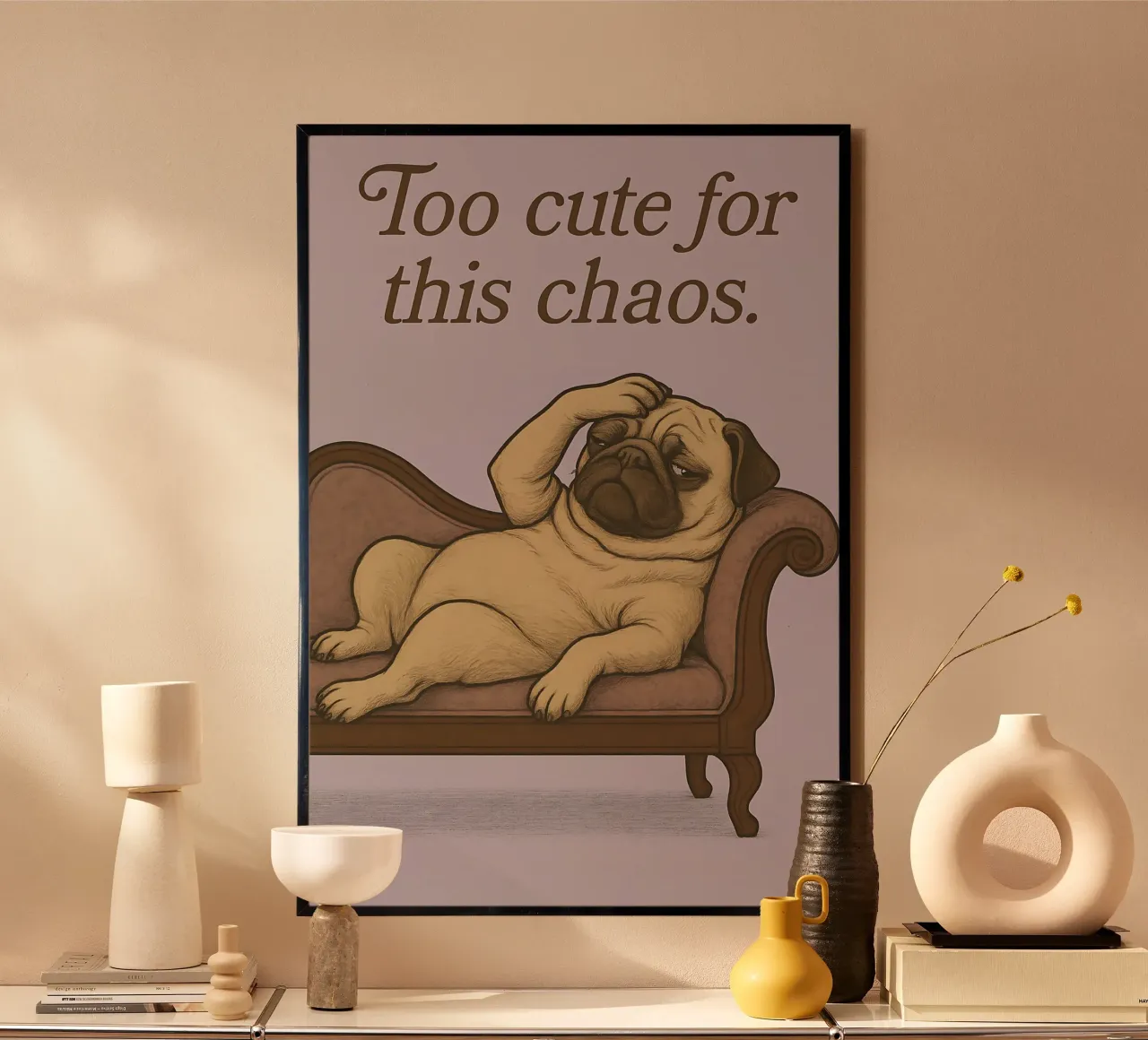 Funny Pug Meme carta hahnemühle da Funny Humor Art