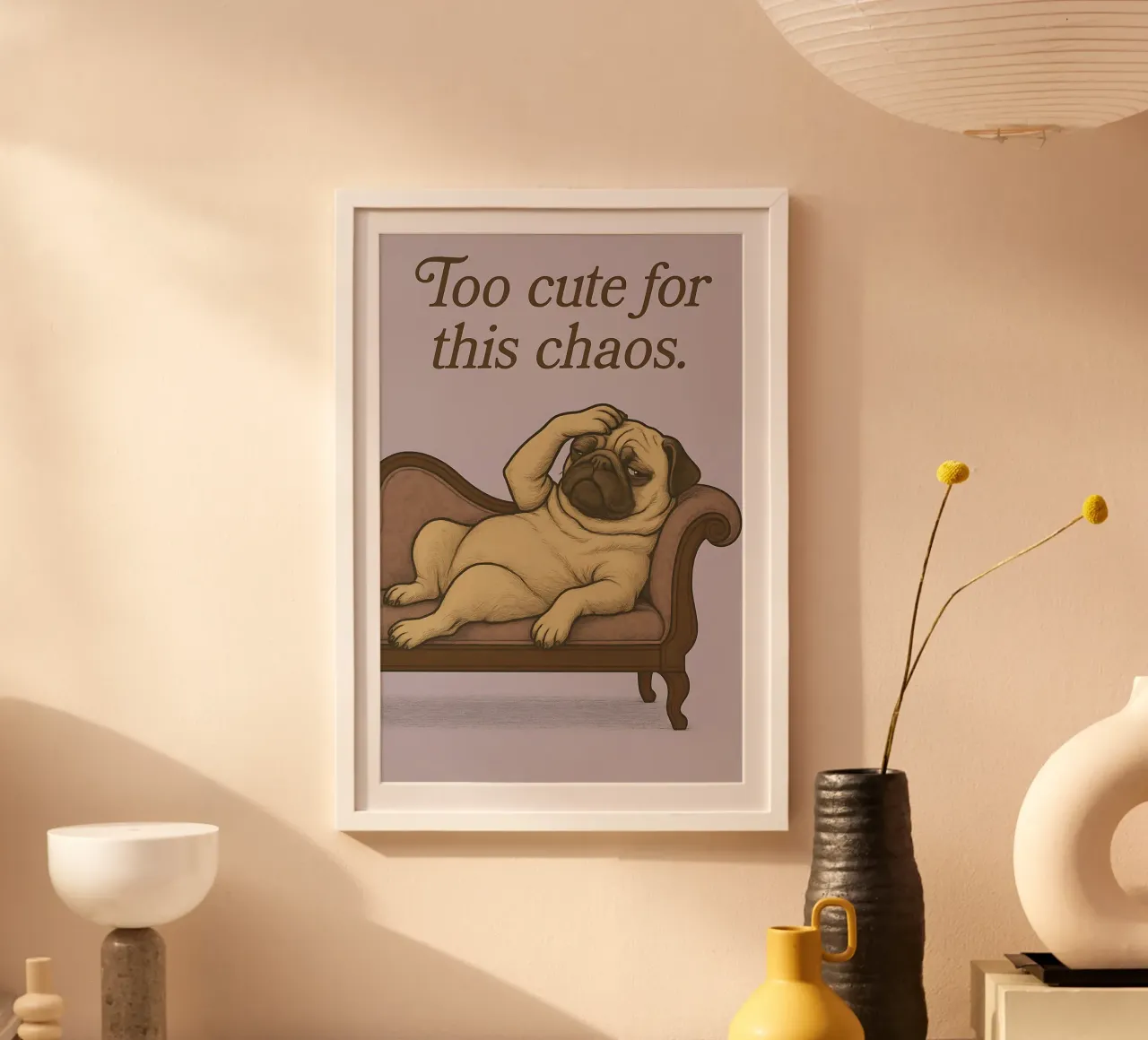 Funny Pug Meme carta hahnemühle da Funny Humor Art