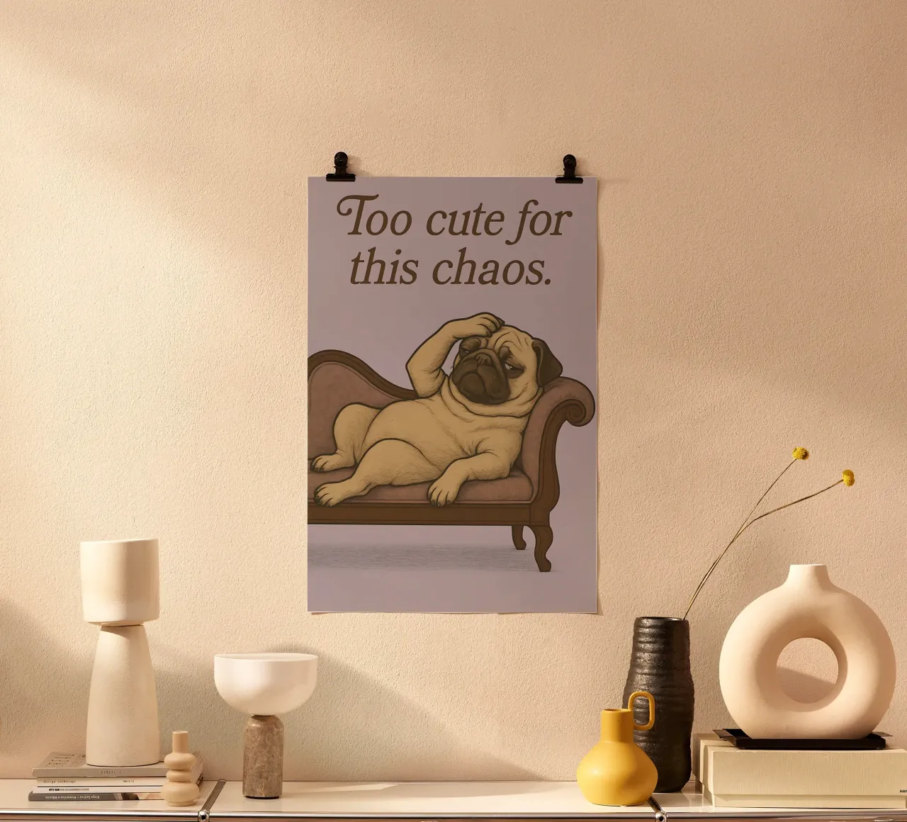 Funny Pug Meme carta hahnemühle da Funny Humor Art