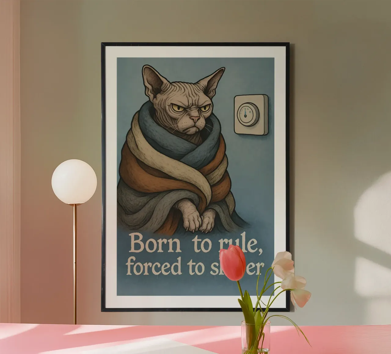 Meme divertente sul gatto Sphynx poster da Funny Humor Art