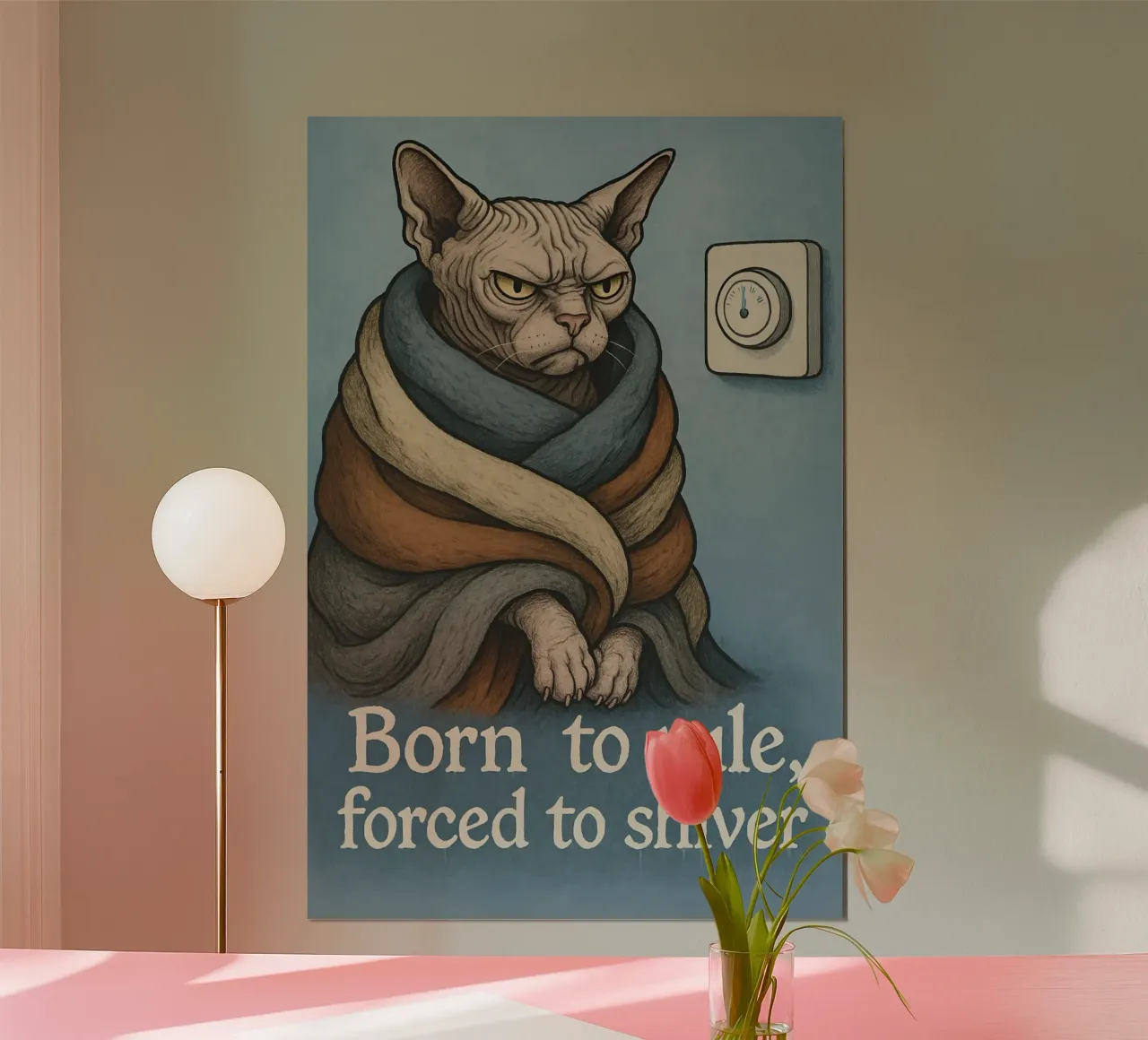 Meme divertente sul gatto Sphynx poster da Funny Humor Art