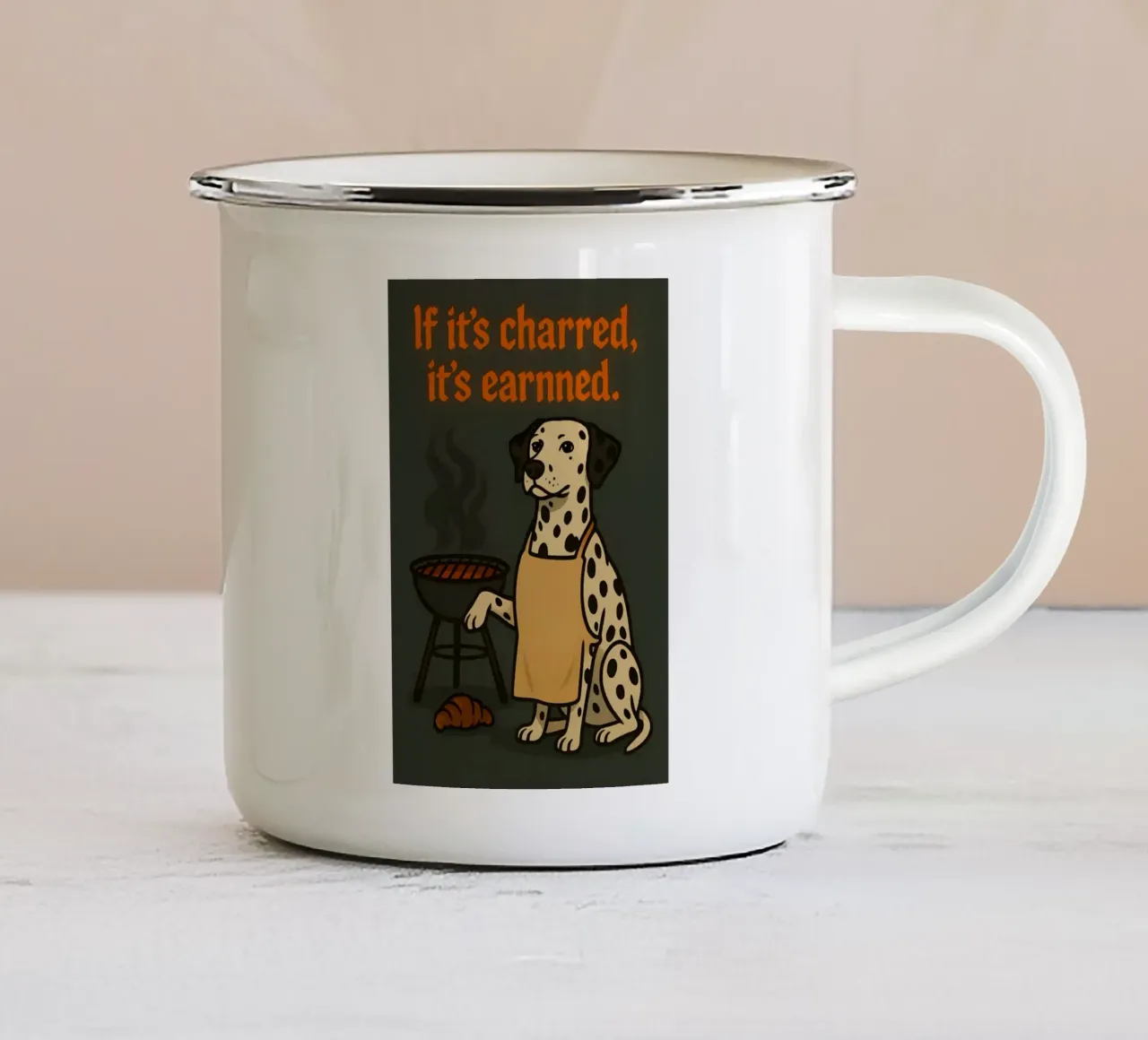 Meme divertente sul dalmata tazza in smalto da Funny Humor Art
