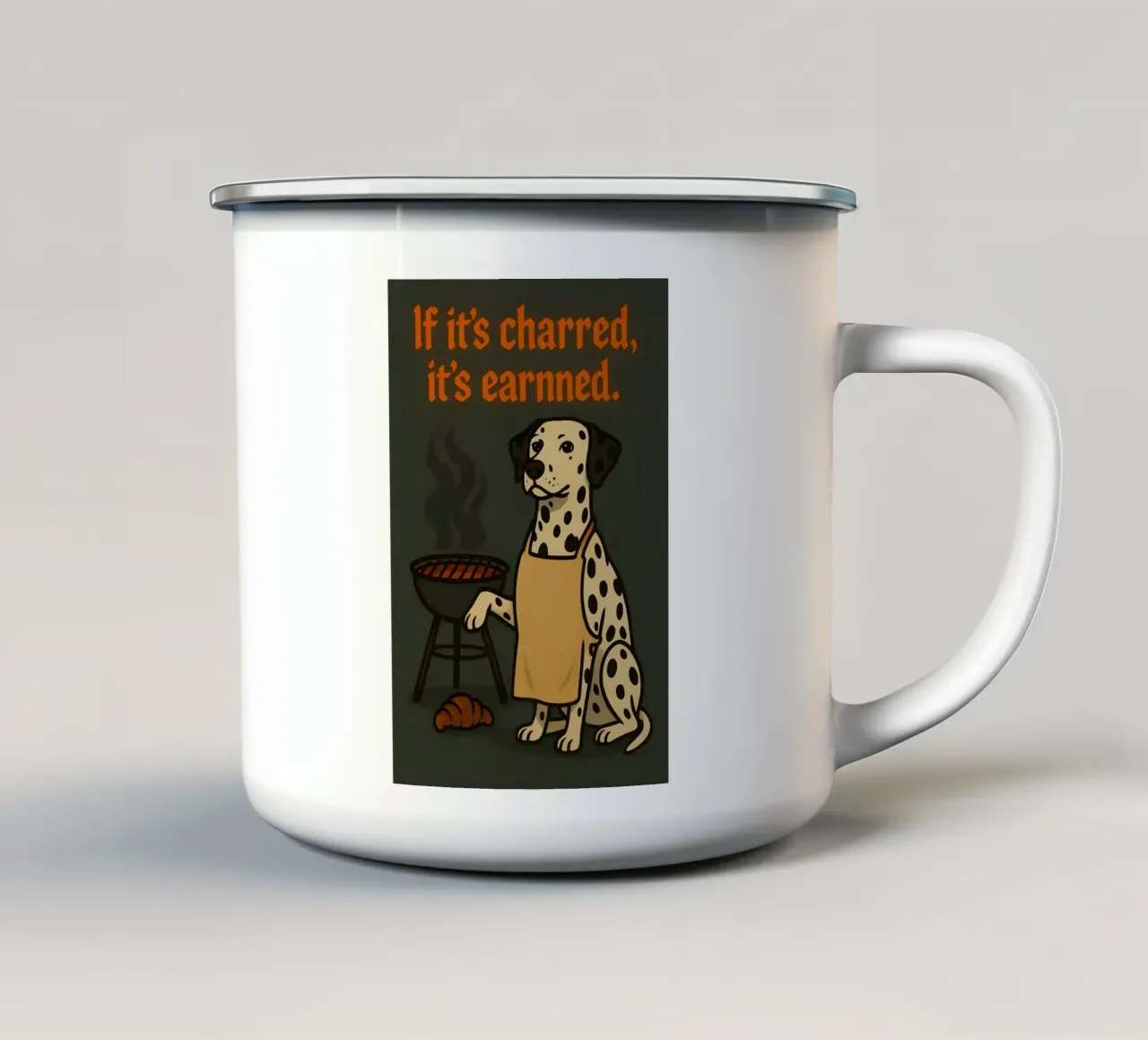 Meme divertente sul dalmata tazza in smalto da Funny Humor Art