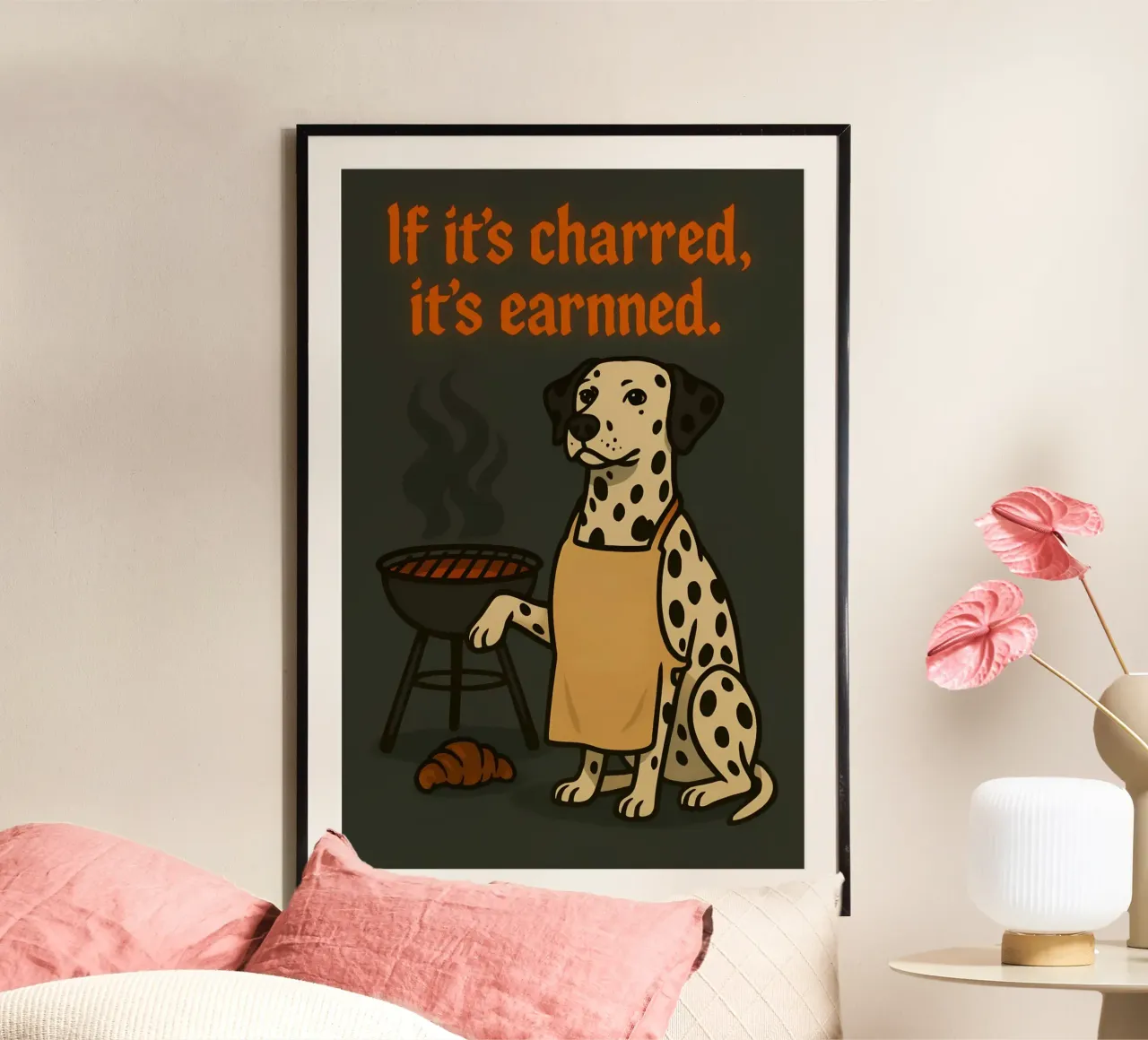 Meme divertente sul dalmata poster con telaio in plastica da Funny Humor Art